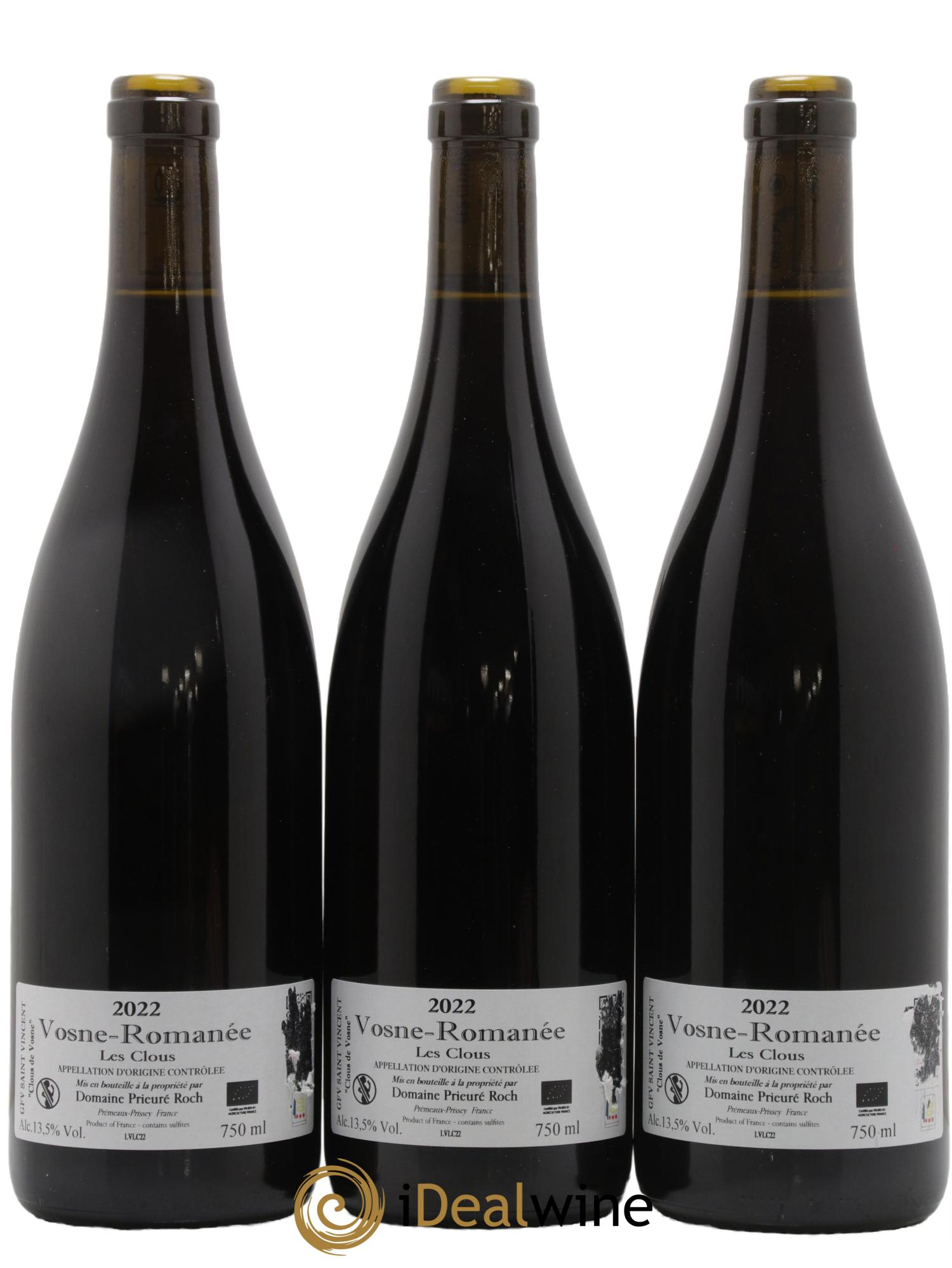Vosne-Romanée Les Clous Prieuré Roch  2022 - Lotto di 3 bottiglie - 1