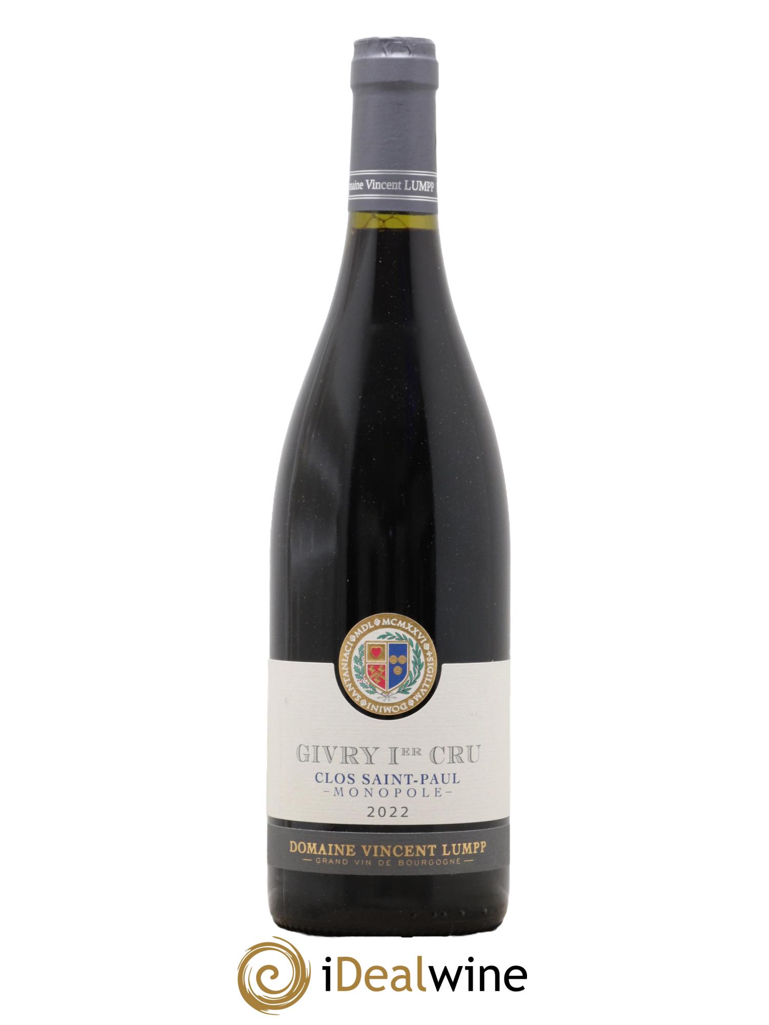 Givry 1er Cru Clos Saint-Paul Vincent Lumpp 2022 - Lot de 1 bouteille - 0