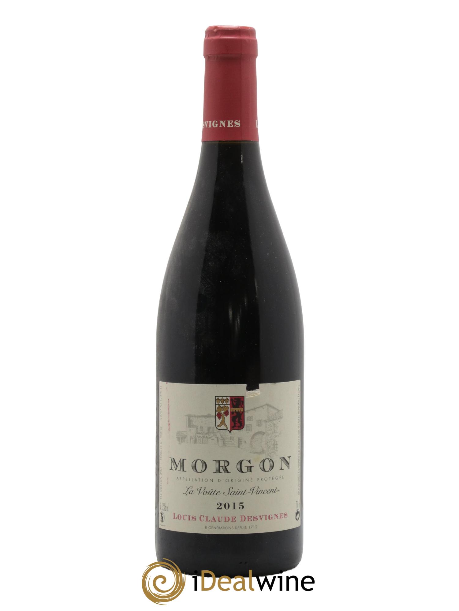 Morgon La Voûte Saint Vincent Louis-Claude Desvignes 2015 - Lot de 1 bouteille - 0