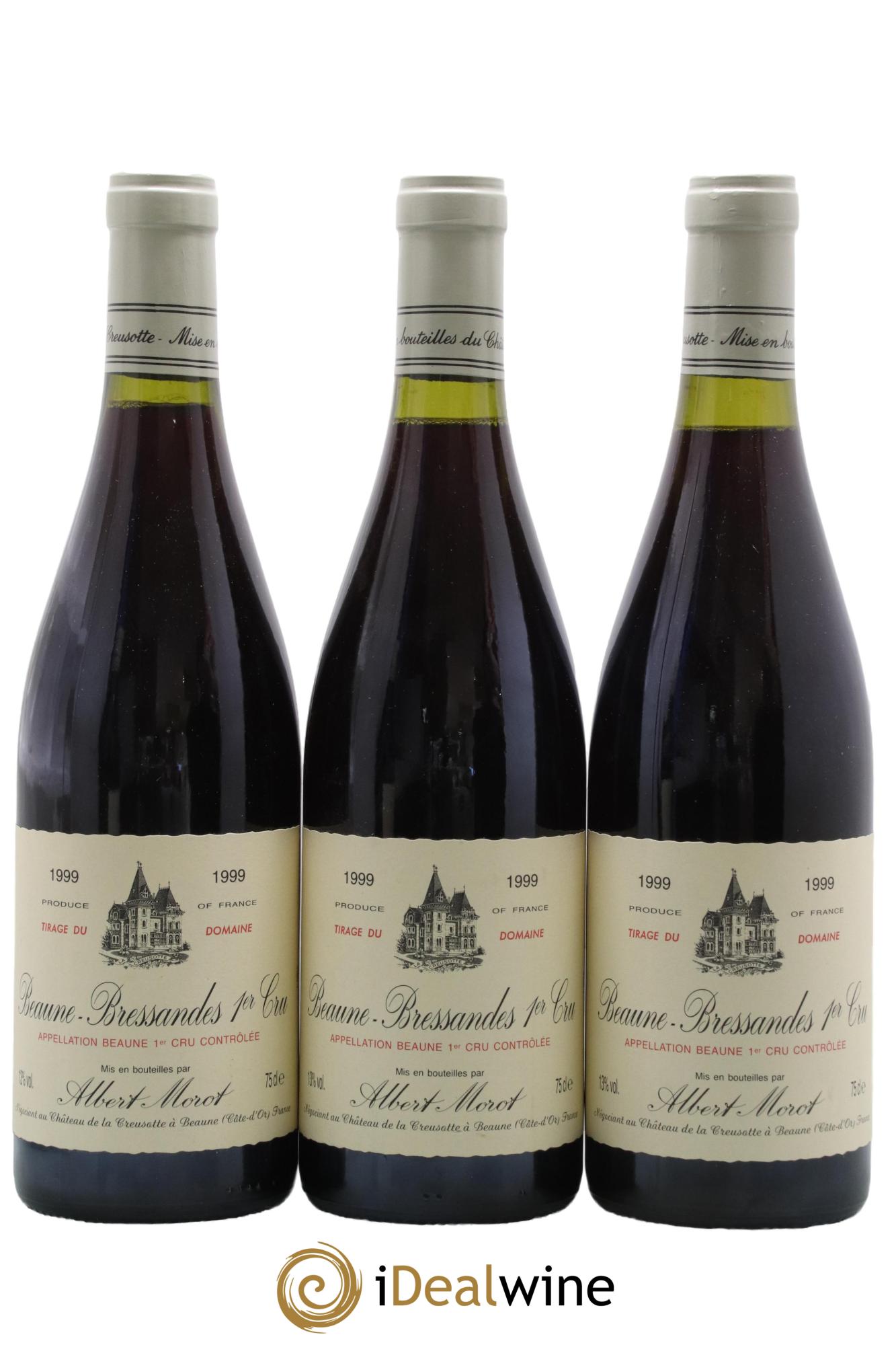 Beaune 1er Cru Bressandes Albert Morot 1999 - Lot de 3 bouteilles - 0