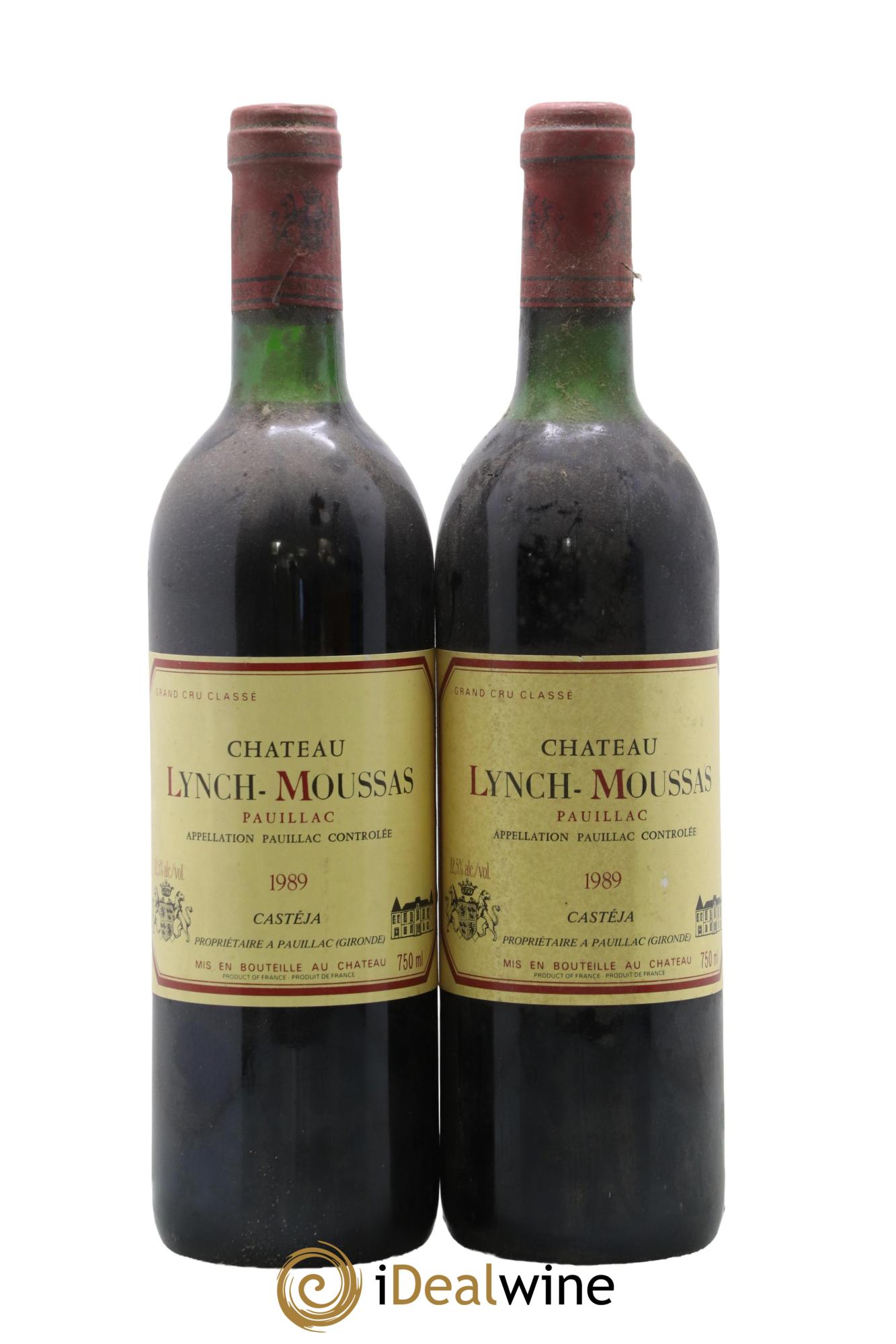 Château Lynch Moussas 5ème Grand Cru Classé 1989 - Lot de 2 bouteilles - 0