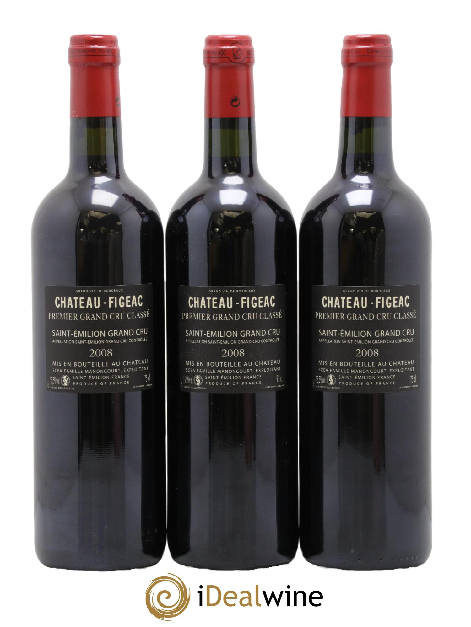 Château Figeac 1er Grand Cru Classé A 2008 - Lot of 12 bottles - 4