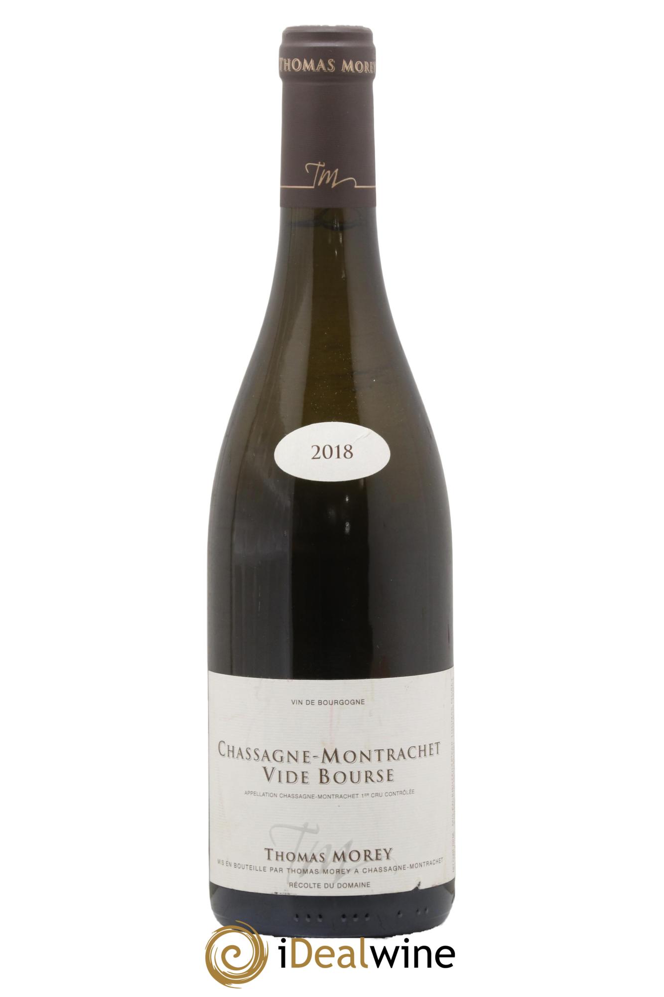 Chassagne-Montrachet 1er Cru Vide Bourse Thomas Morey 2018 - Lot de 1 bouteille - 0