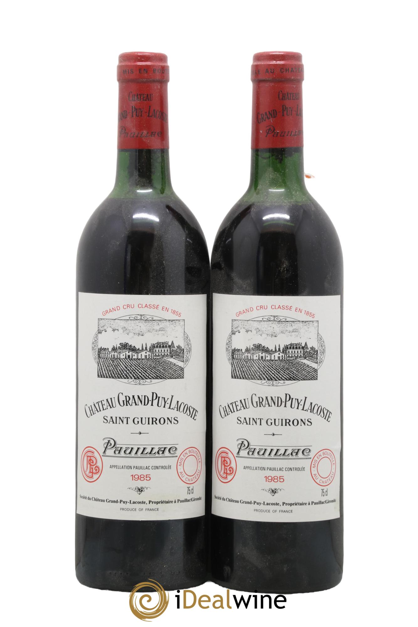 Château Grand Puy Lacoste 5ème Grand Cru Classé 1985 - Lot de 2 bouteilles - 0