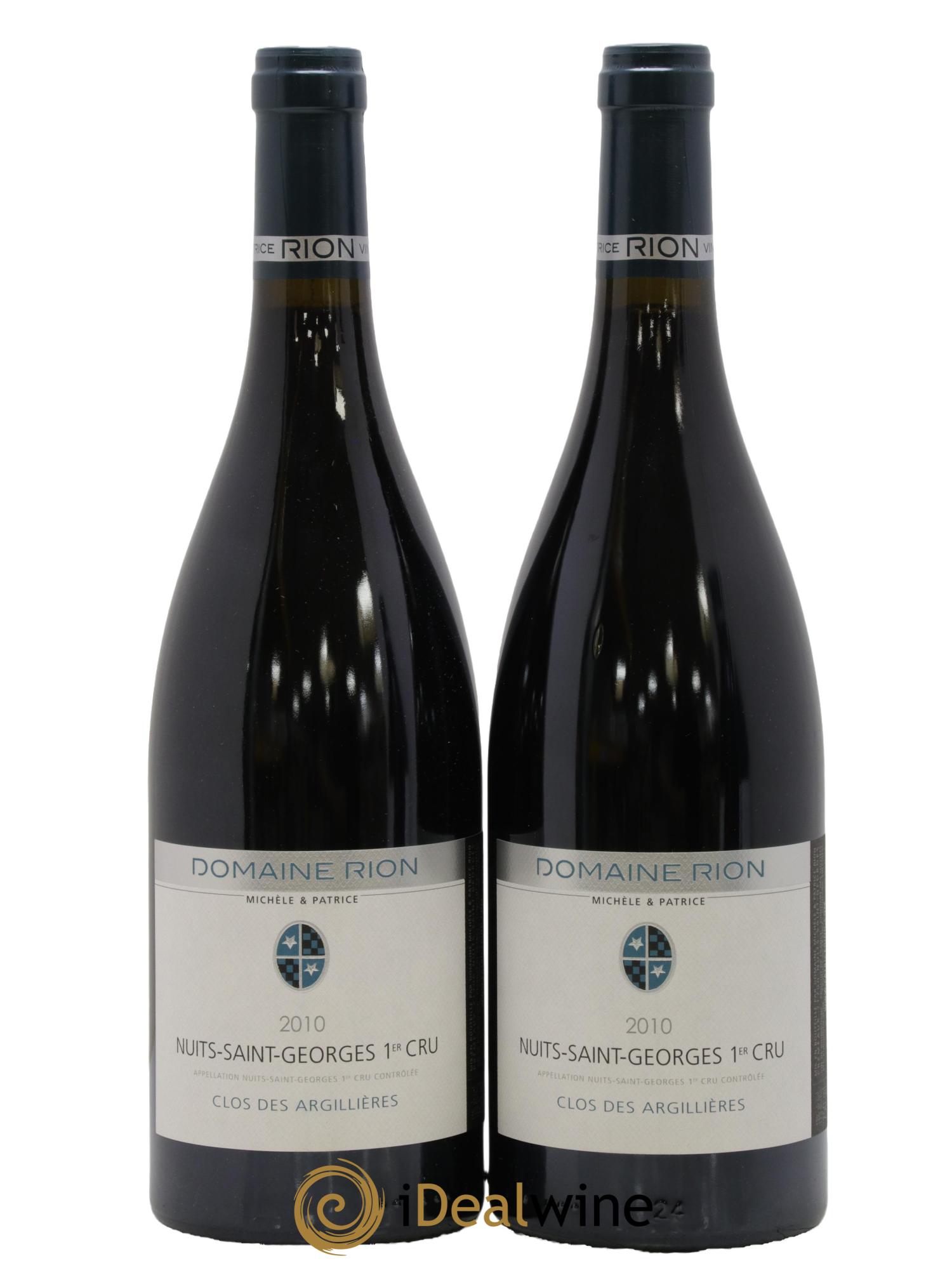 Nuits-Saint-Georges 1er Cru Clos Des Argillières Patrice Rion (Domaine) 2010 - Lot of 2 bottles - 0