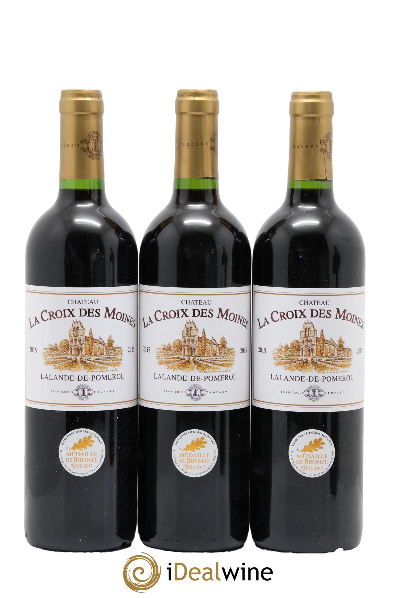 Lalande-de-Pomerol Château La Croix des Moines 2015 - Lot de 3 bouteilles - 0