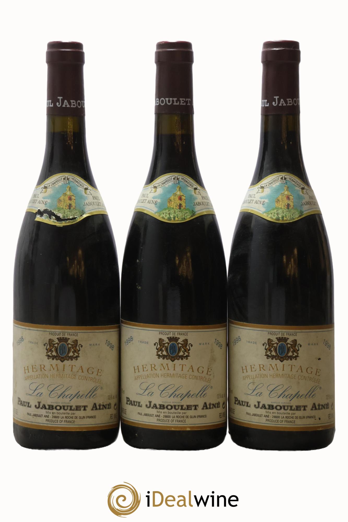 Hermitage La Chapelle Paul Jaboulet Ainé 1998 - Lotto di 3 bottiglie - 0