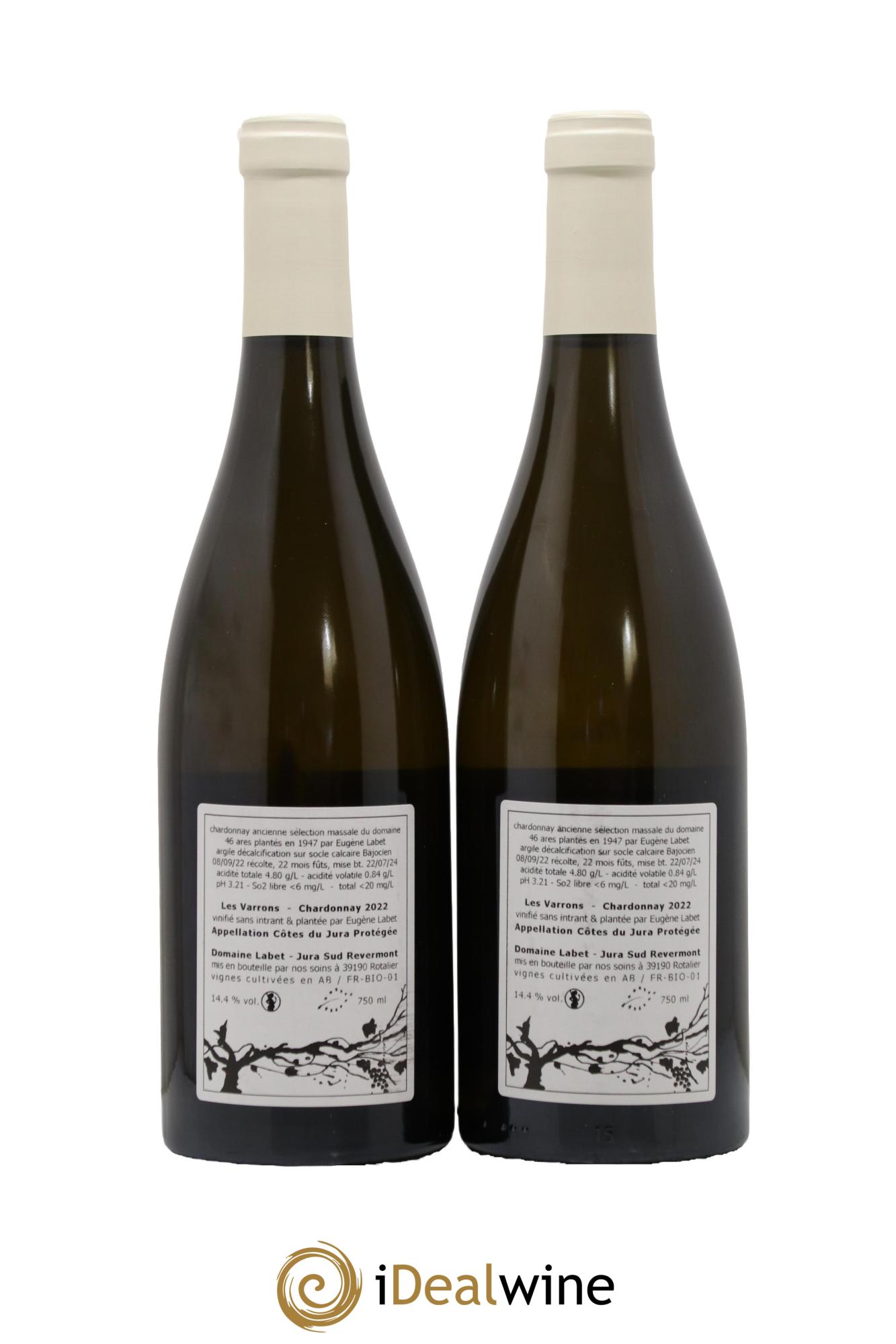 Côtes du Jura Chardonnay Les Varrons Romain - Julien  - Charline Labet 2022 - Lot de 2 bouteilles - 1