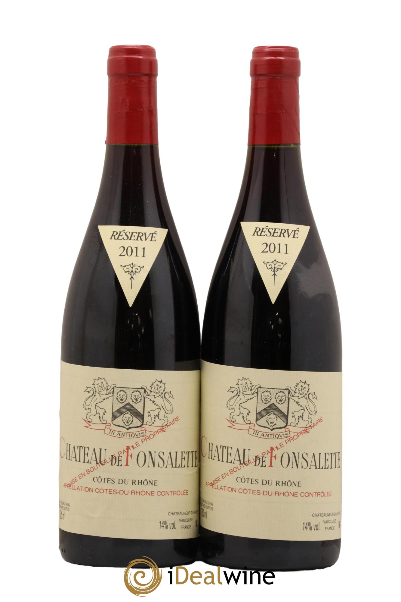 Côtes-du-Rhône Château de Fonsalette Emmanuel Reynaud 2011 - Lot de 2 bouteilles - 0