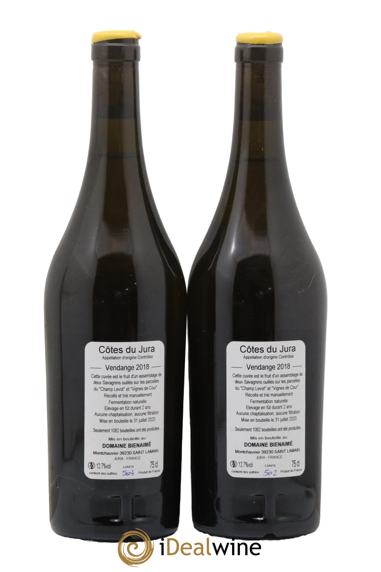 Côtes du Jura Savagnin Bruno Bienaimé 2018 - Lotto di 2 bottiglie - 1