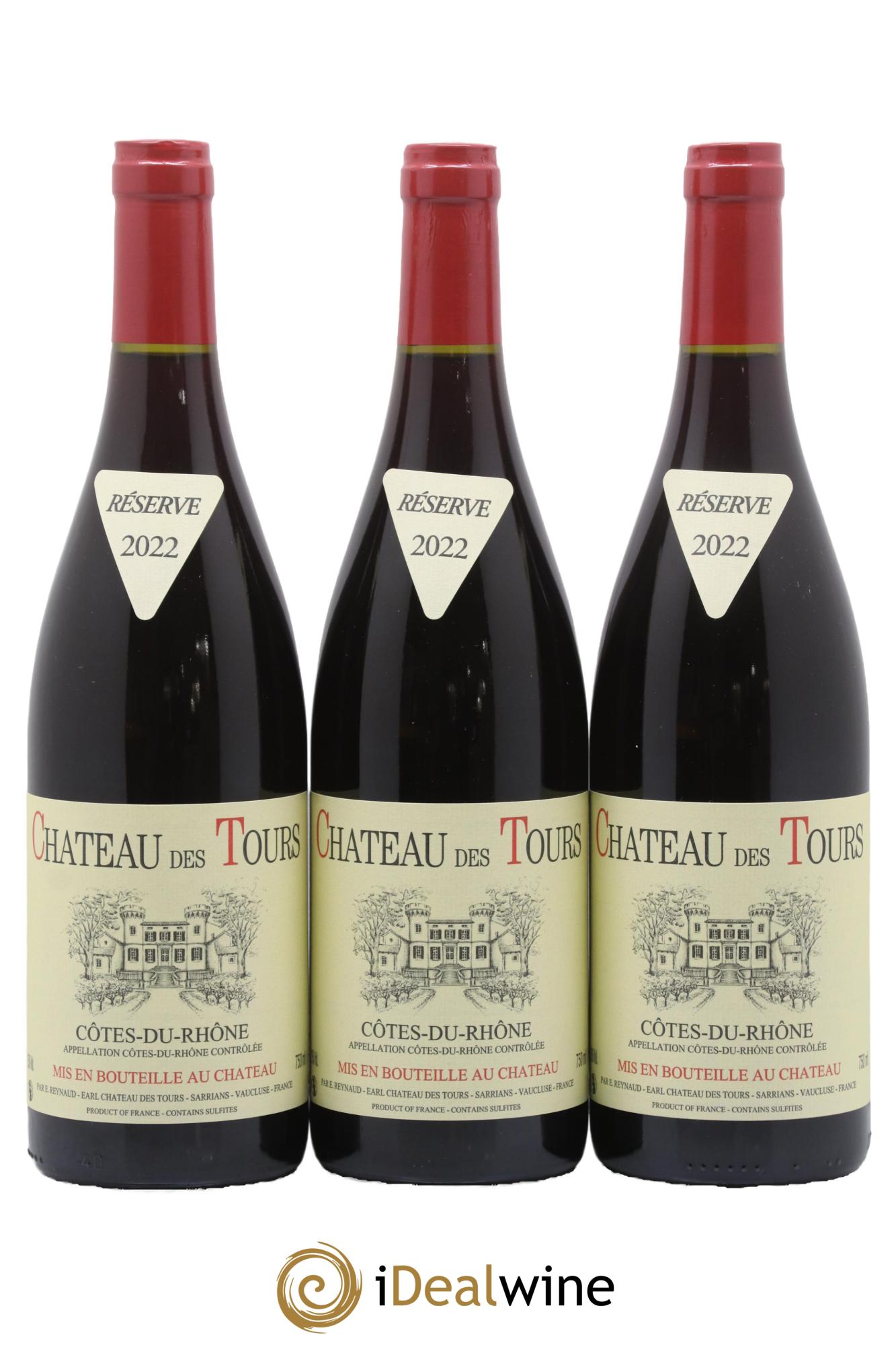 Côtes-du-Rhône Château des Tours Emmanuel Reynaud 2022 - Lot de 3 bouteilles - 0