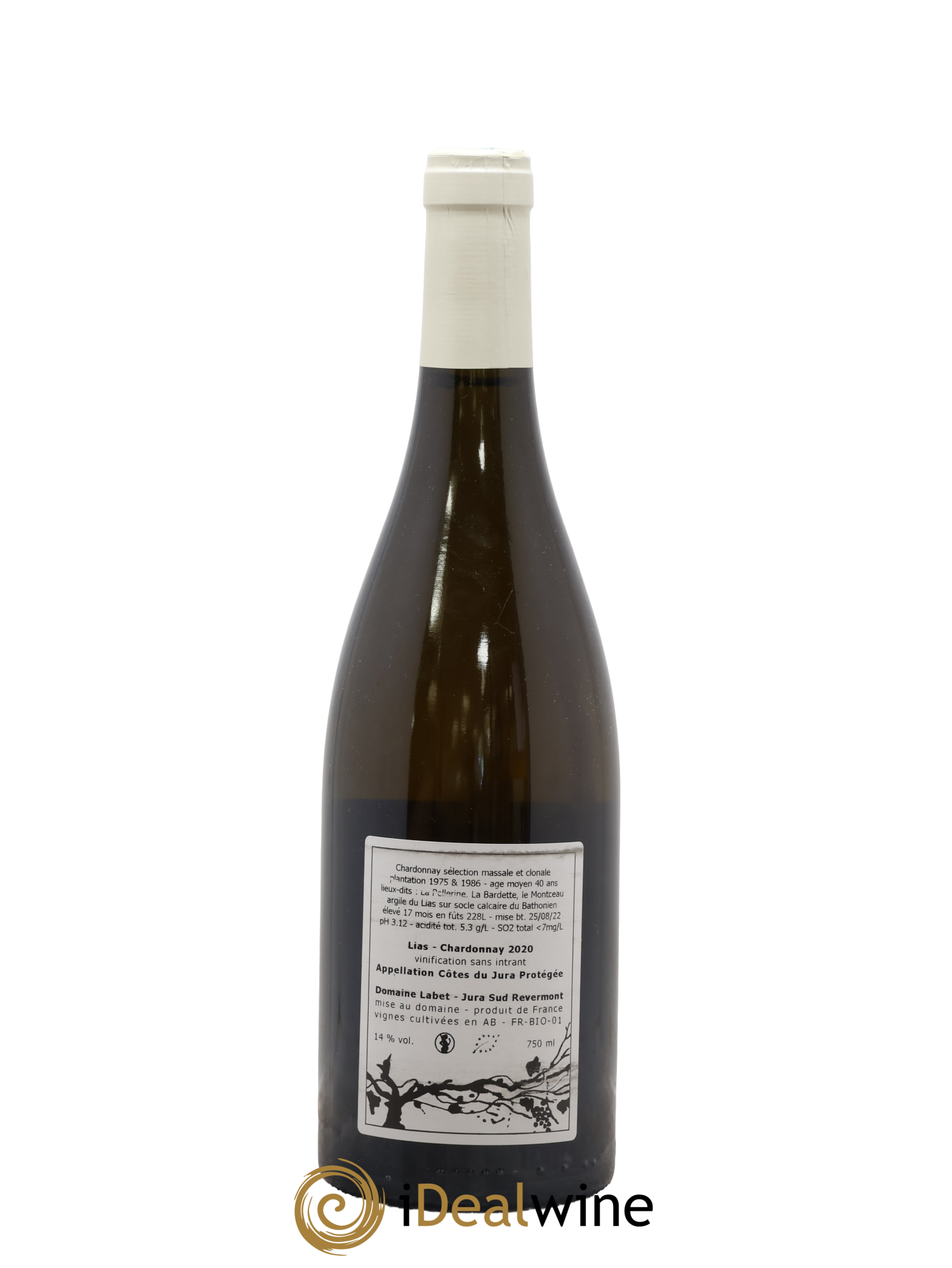 Côtes du Jura Chardonnay Lias Romain - Julien - Charline Labet 2020 - Lot de 1 bouteille - 1