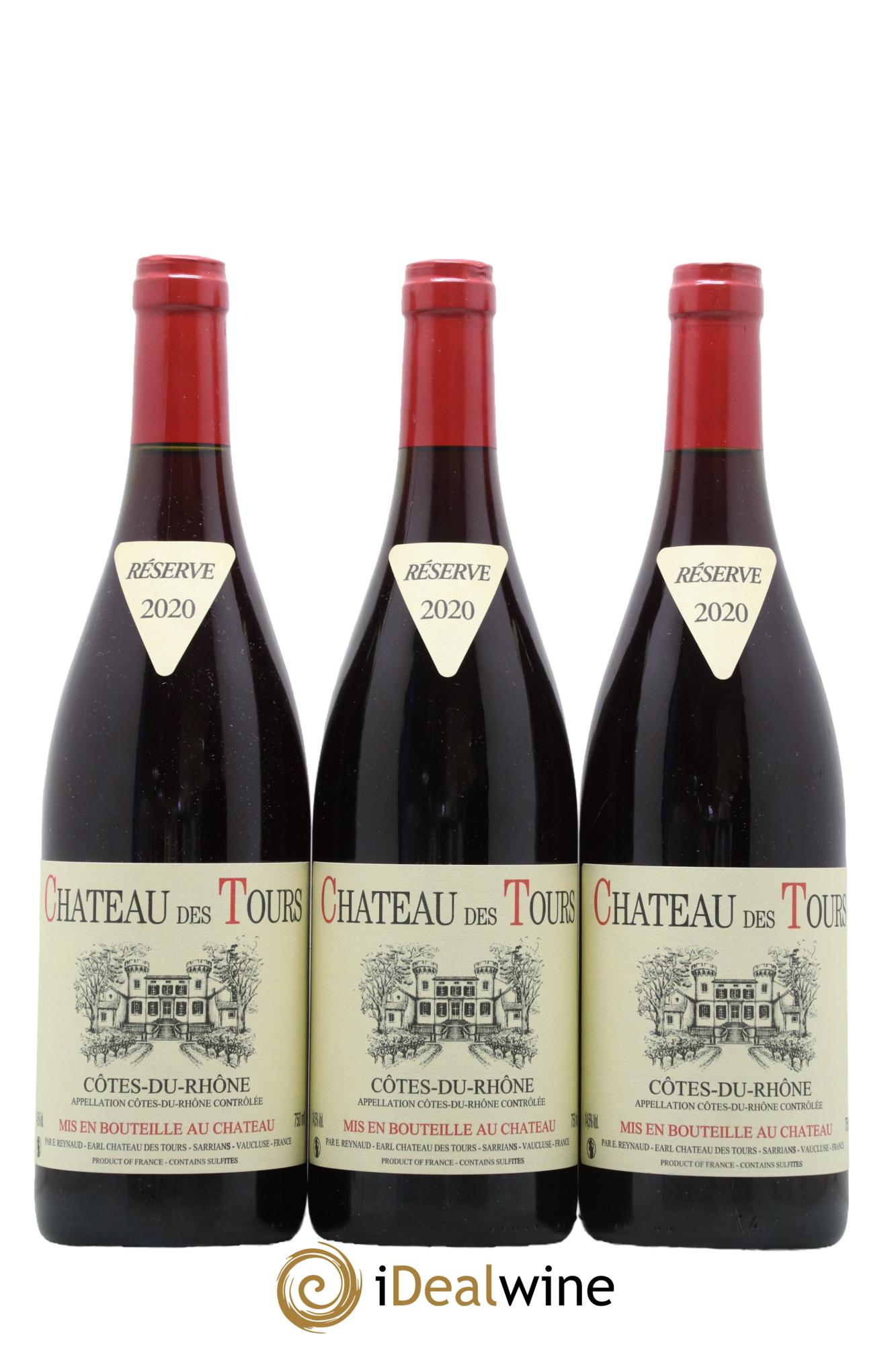 Côtes-du-Rhône Château des Tours Emmanuel Reynaud 2020 - Lot de 3 bouteilles - 0