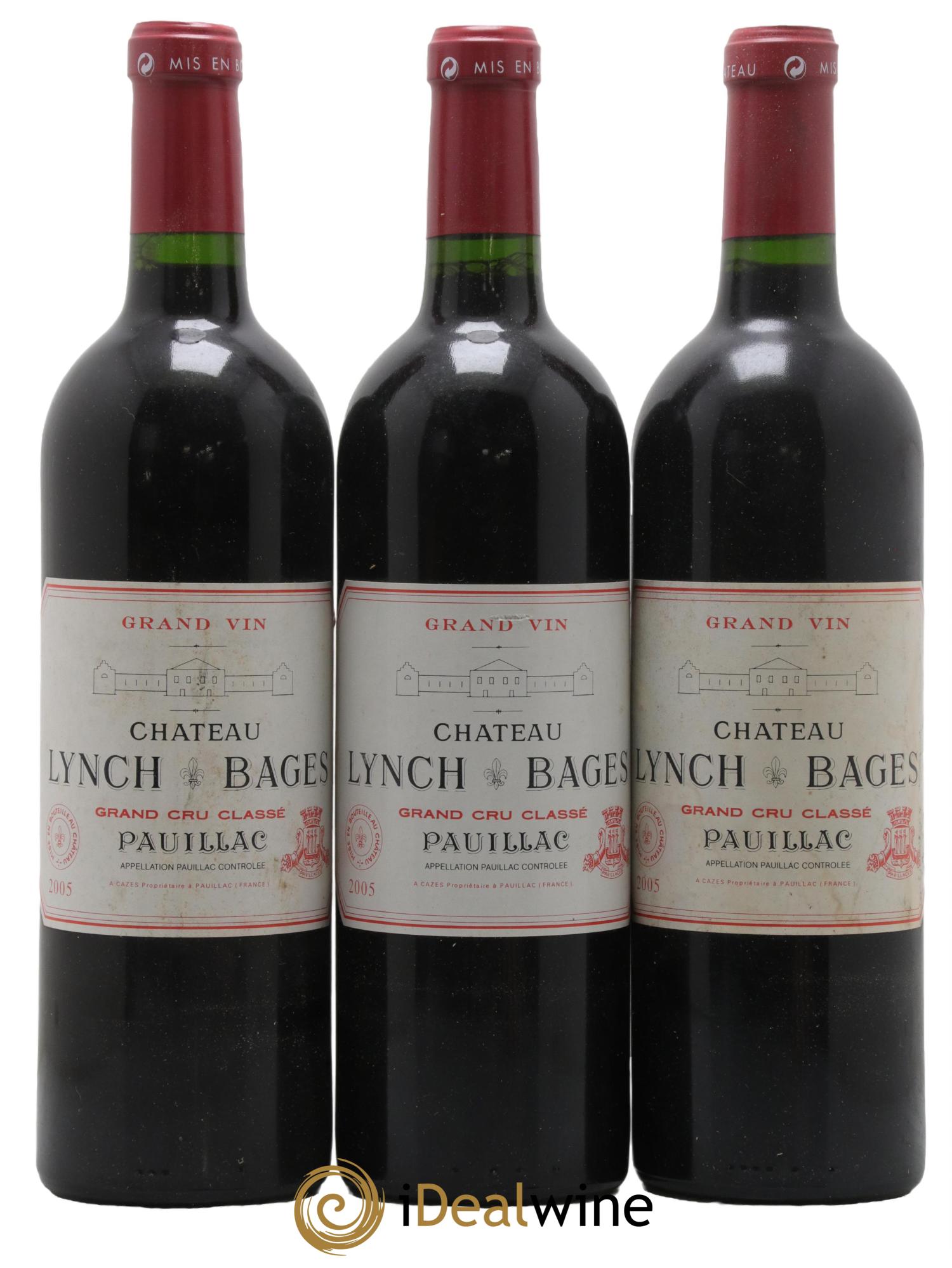 Château Lynch Bages 5ème Grand Cru Classé 2005 - Lot de 3 bouteilles - 0