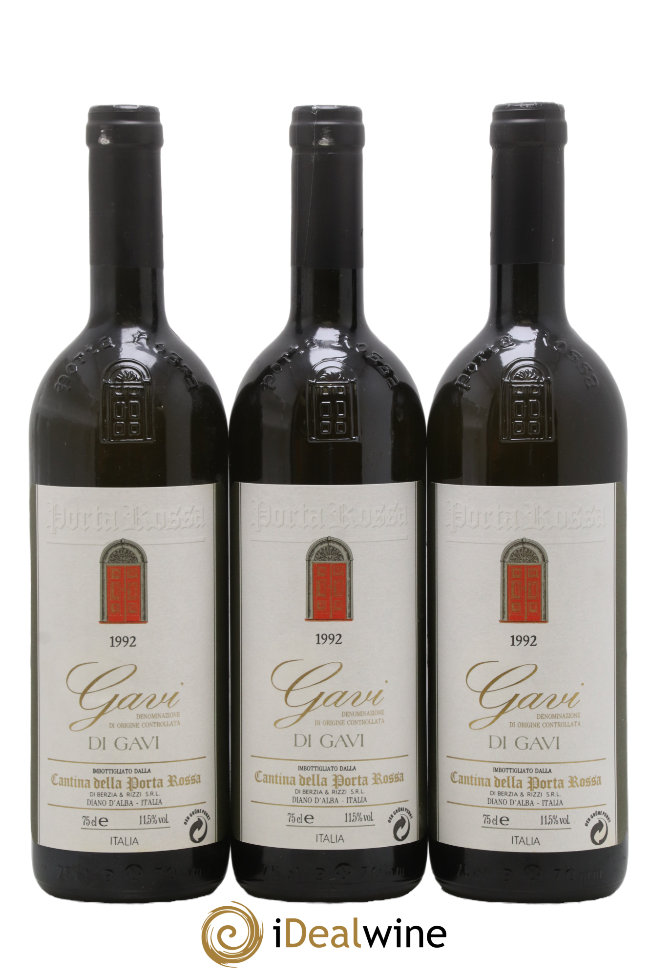 Gavi di Gavi DOCG Cantna della Porta Rossa 1992 - Lot de 3 bouteilles - 0