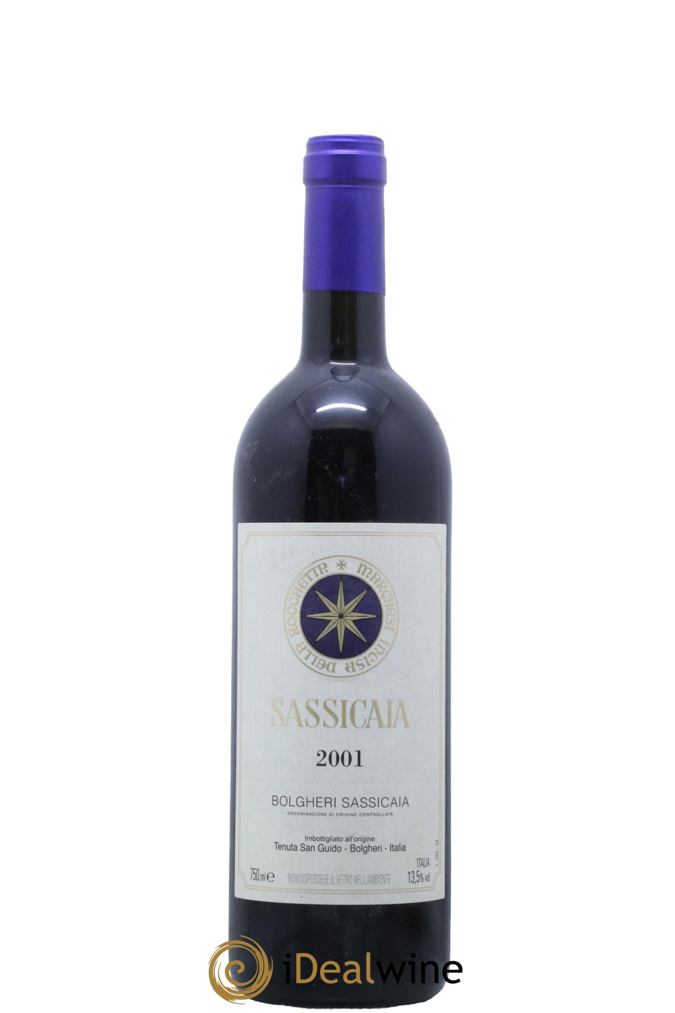 Bolgheri DOC Sassicaia Tenuta San Guido 2001 - Lot de 1 bouteille - 0