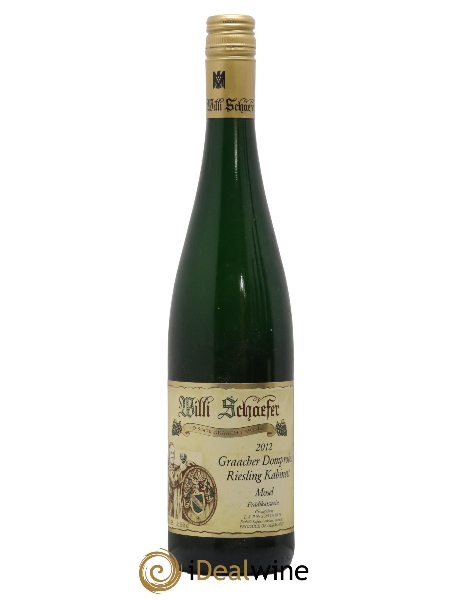 Riesling Willi Schaefer Graacher Domprobst Kabinett 2012 - Lot de 1 bouteille - 0