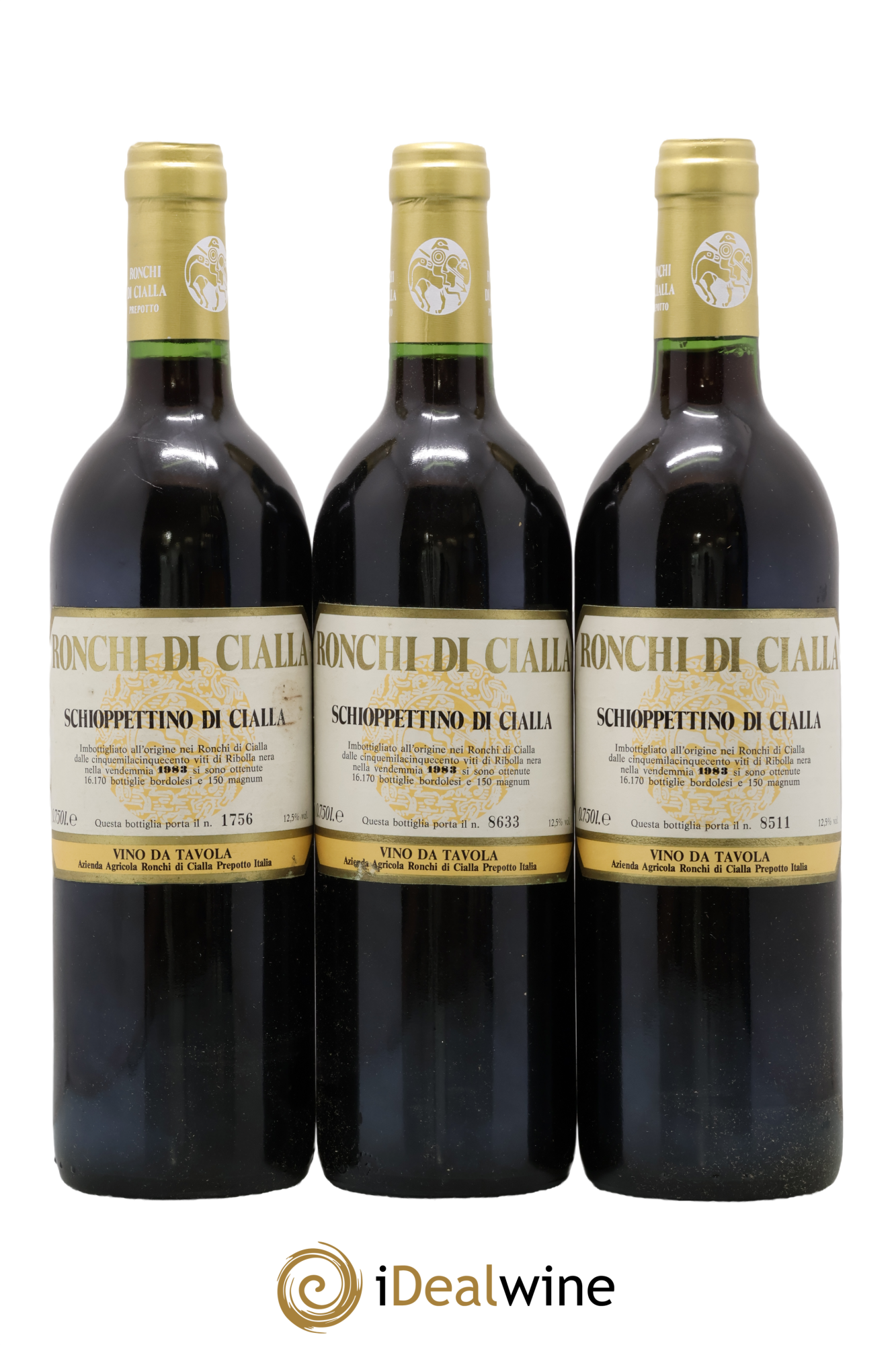 Frioul Colli Orientali del Friuli IGT Schioppettino di Cialla Azienda Agricola Ronchi di Cialla 1983 - Lot of 3 bottles - 0