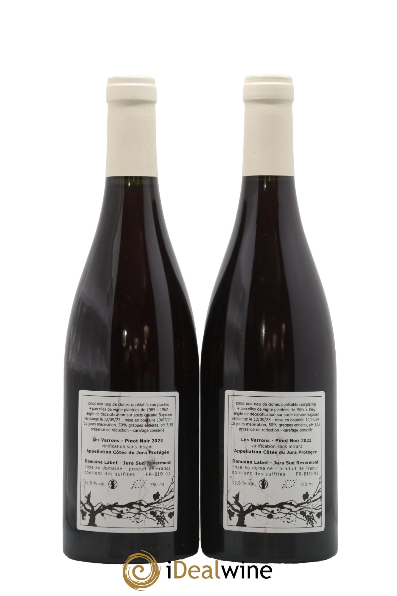 Côtes du Jura Pinot Noir Les Varrons Sélection Clonale Romain - Julien - Charline Labet 2023 - Posten von 2 Flaschen - 1