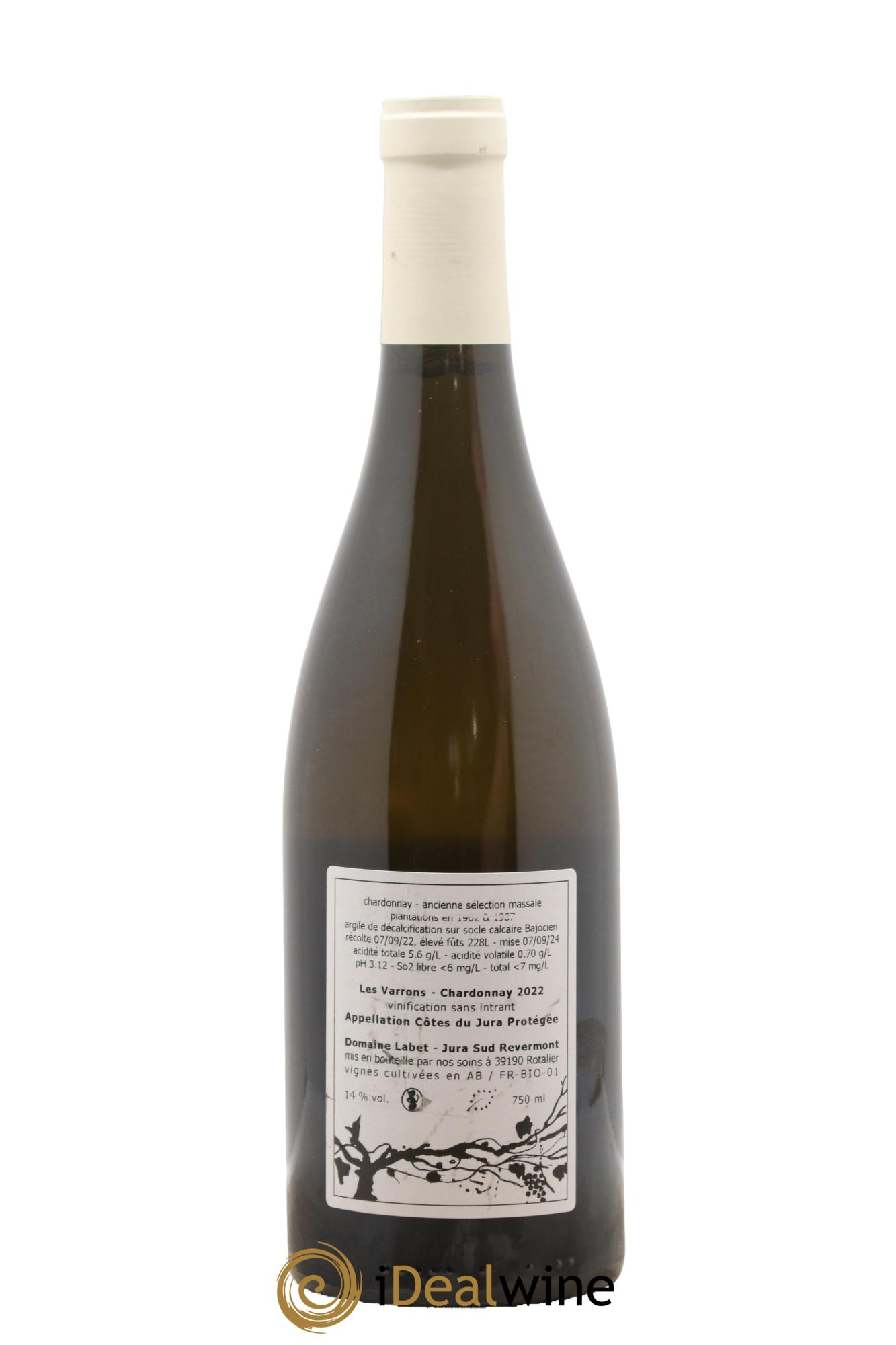 Côtes du Jura Chardonnay Les Varrons Romain - Julien  - Charline Labet 2022 - Lotto di 1 bottiglia - 1