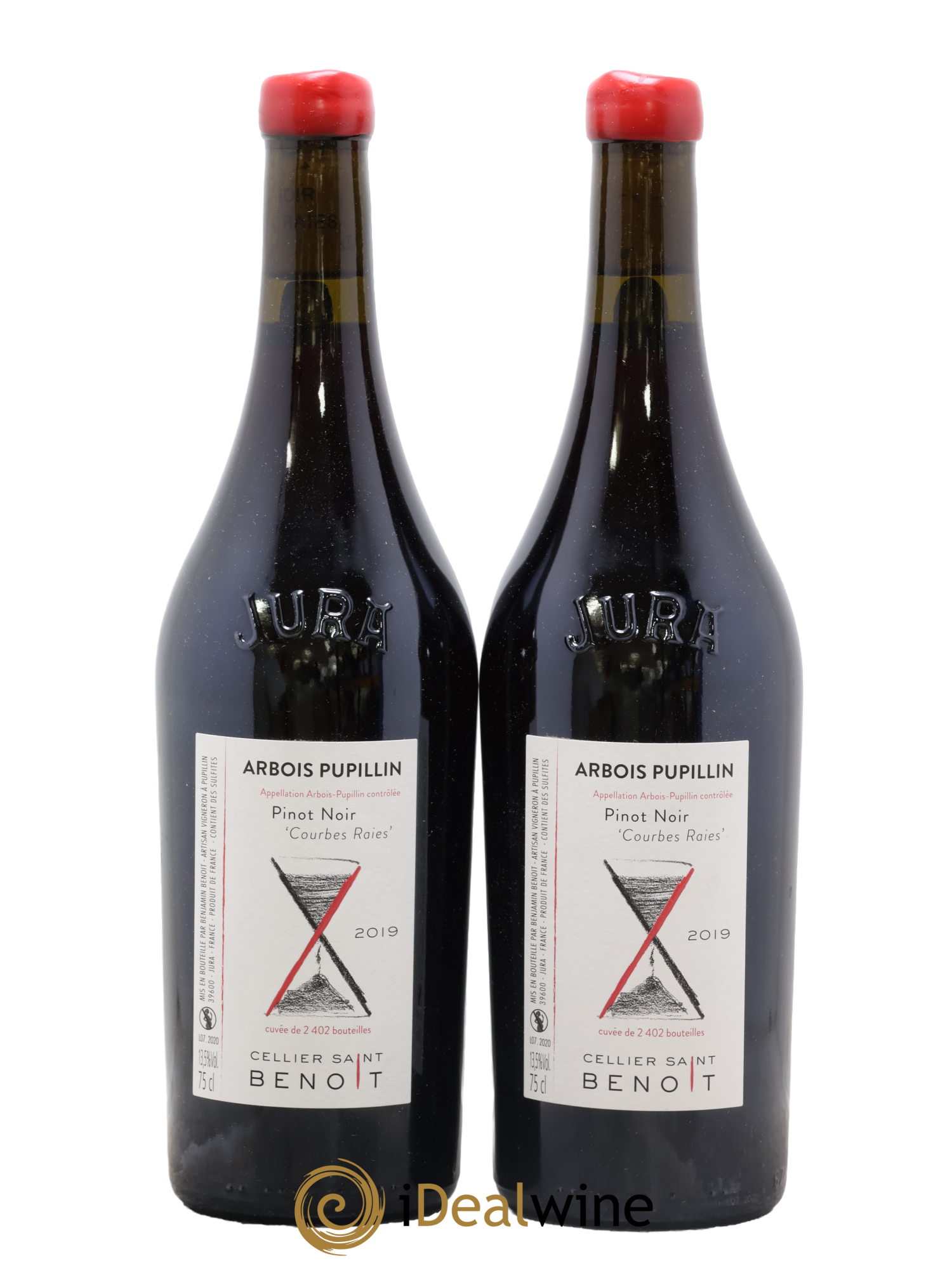 Arbois-Pupillin Pinot Noir Courbes Raies Cellier Saint Benoît 2019 - Lot de 2 bouteilles - 0