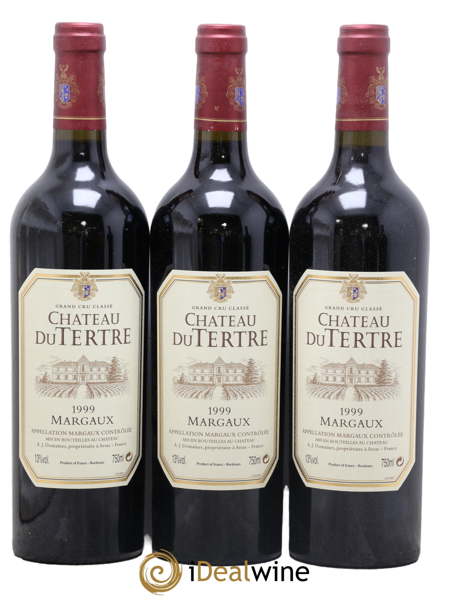 Château du Tertre 5ème Grand Cru Classé 1999 - Lot de 3 bouteilles - 0