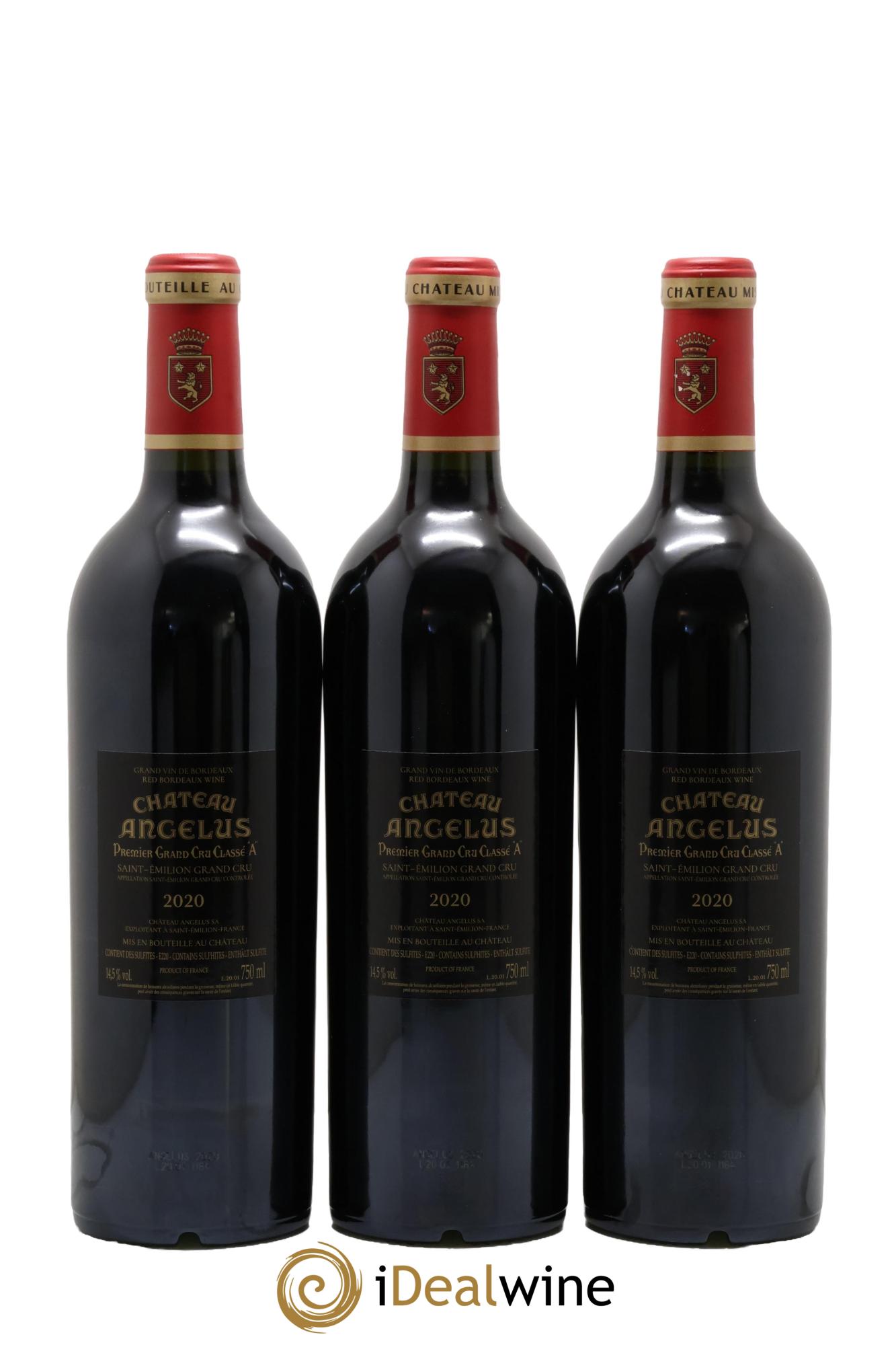 Château Angélus 1er Grand Cru Classé A 2020 - Lot of 3 bottles - 1