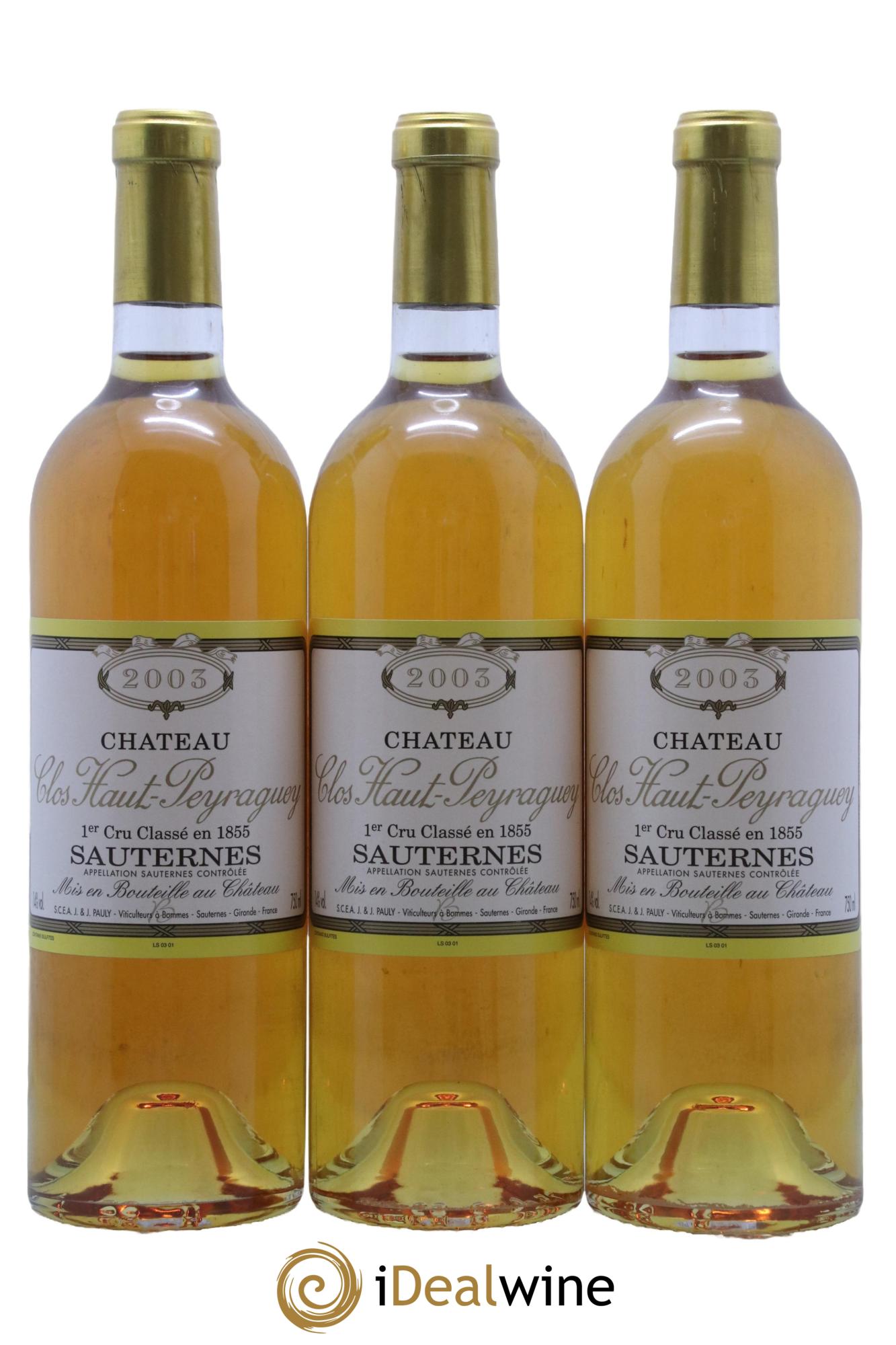 Clos Haut-Peyraguey 1er Grand Cru Classé 2003 - Lot of 12 bottles - 4