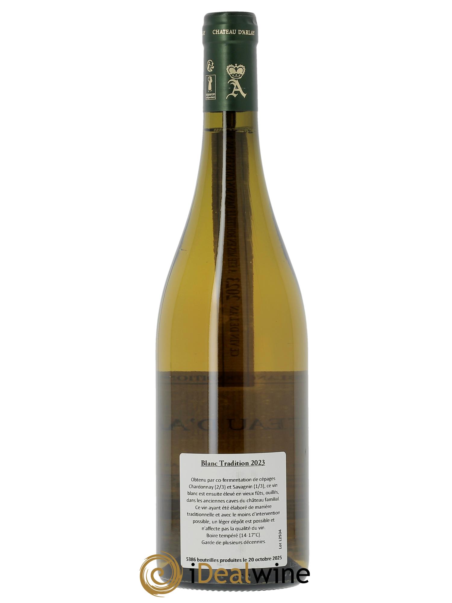 Côtes du Jura Blanc Tradition Château d'Arlay 2023 - Lot de 1 bouteille - 1