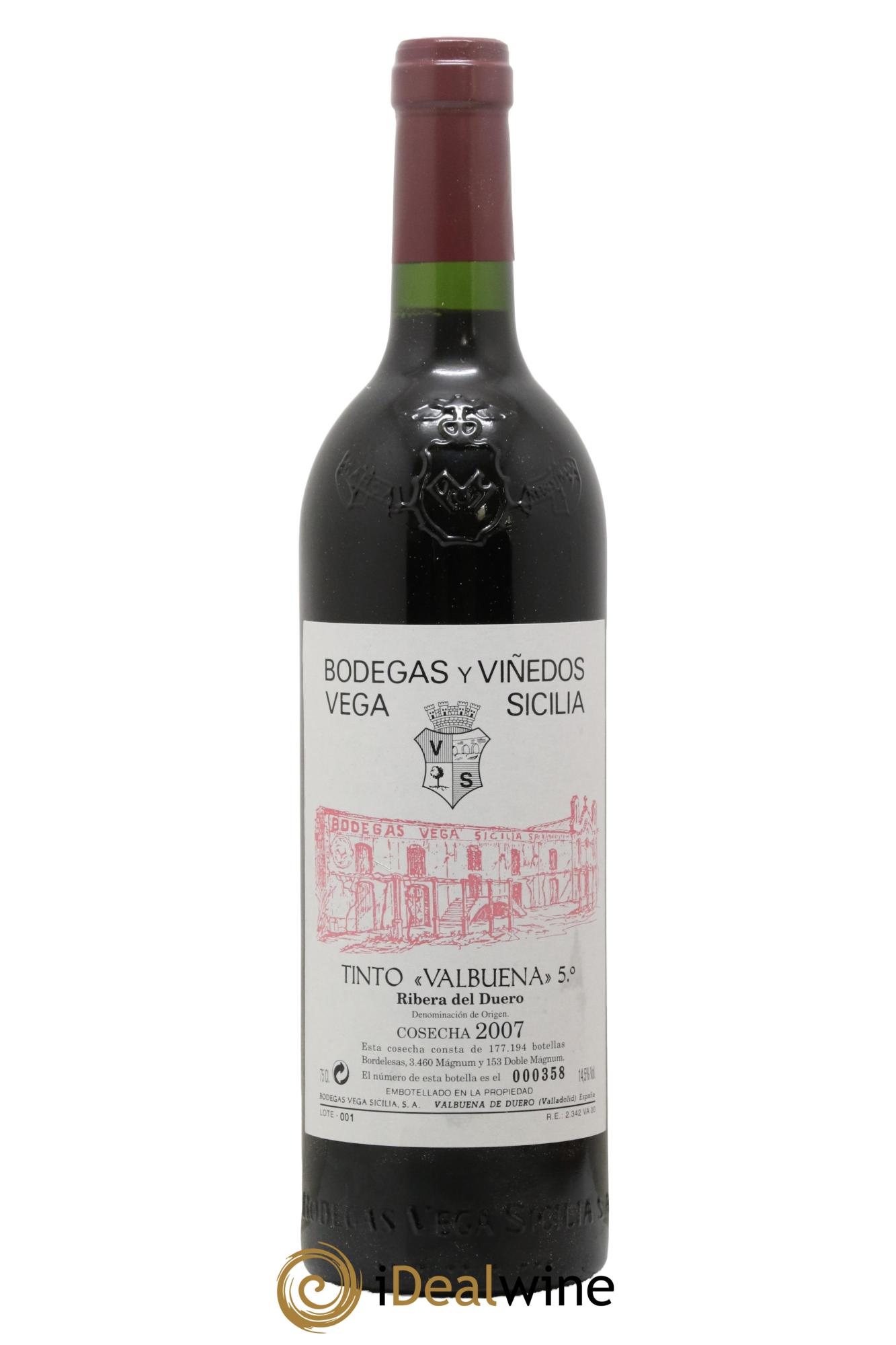 Ribera Del Duero DO Vega Sicilia Valbuena 5 ano Famille Alvarez 2007 - Lot de 1 bouteille - 0