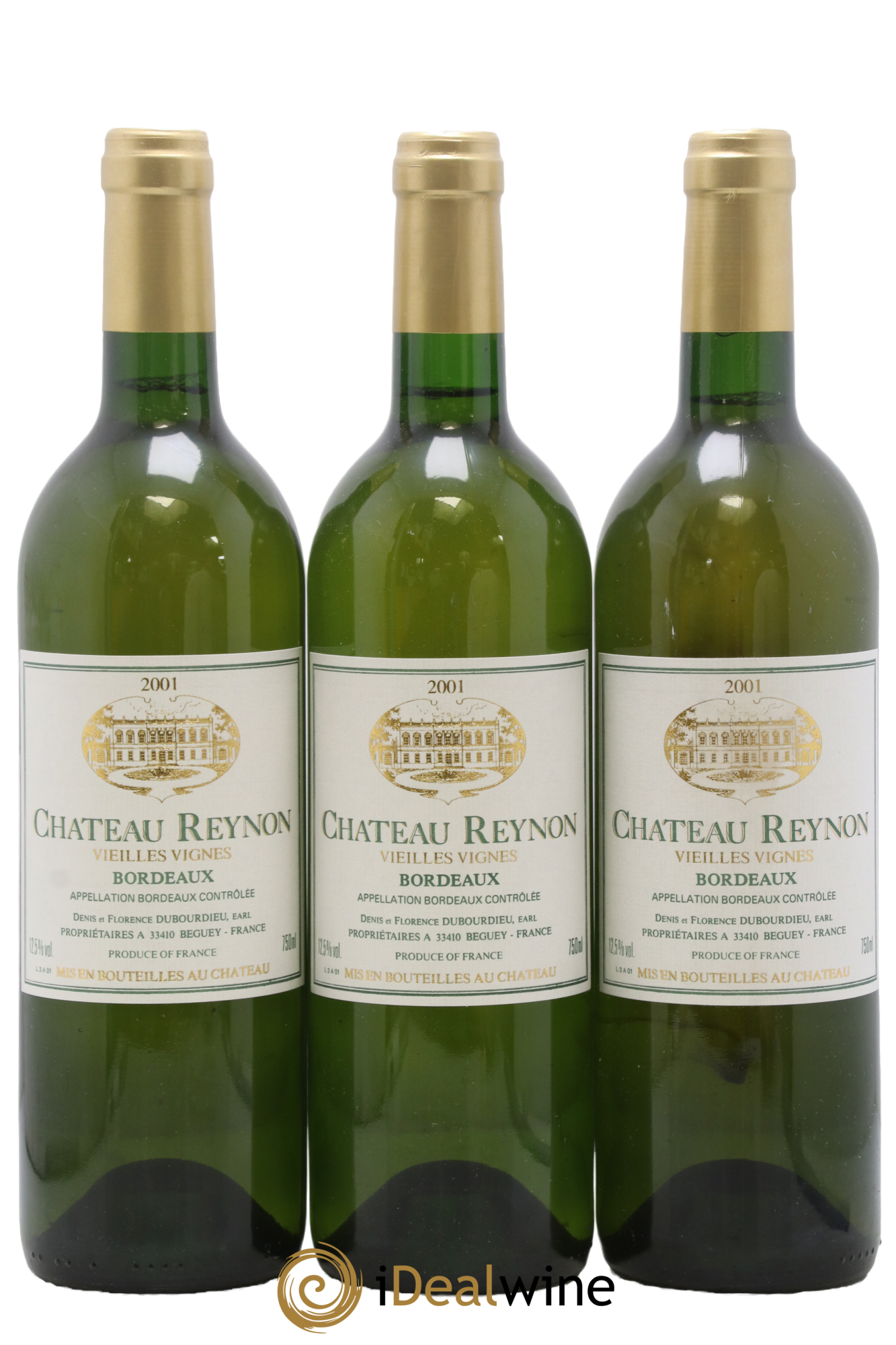 Château Reynon 2001 - Lot of 3 bottles - 0
