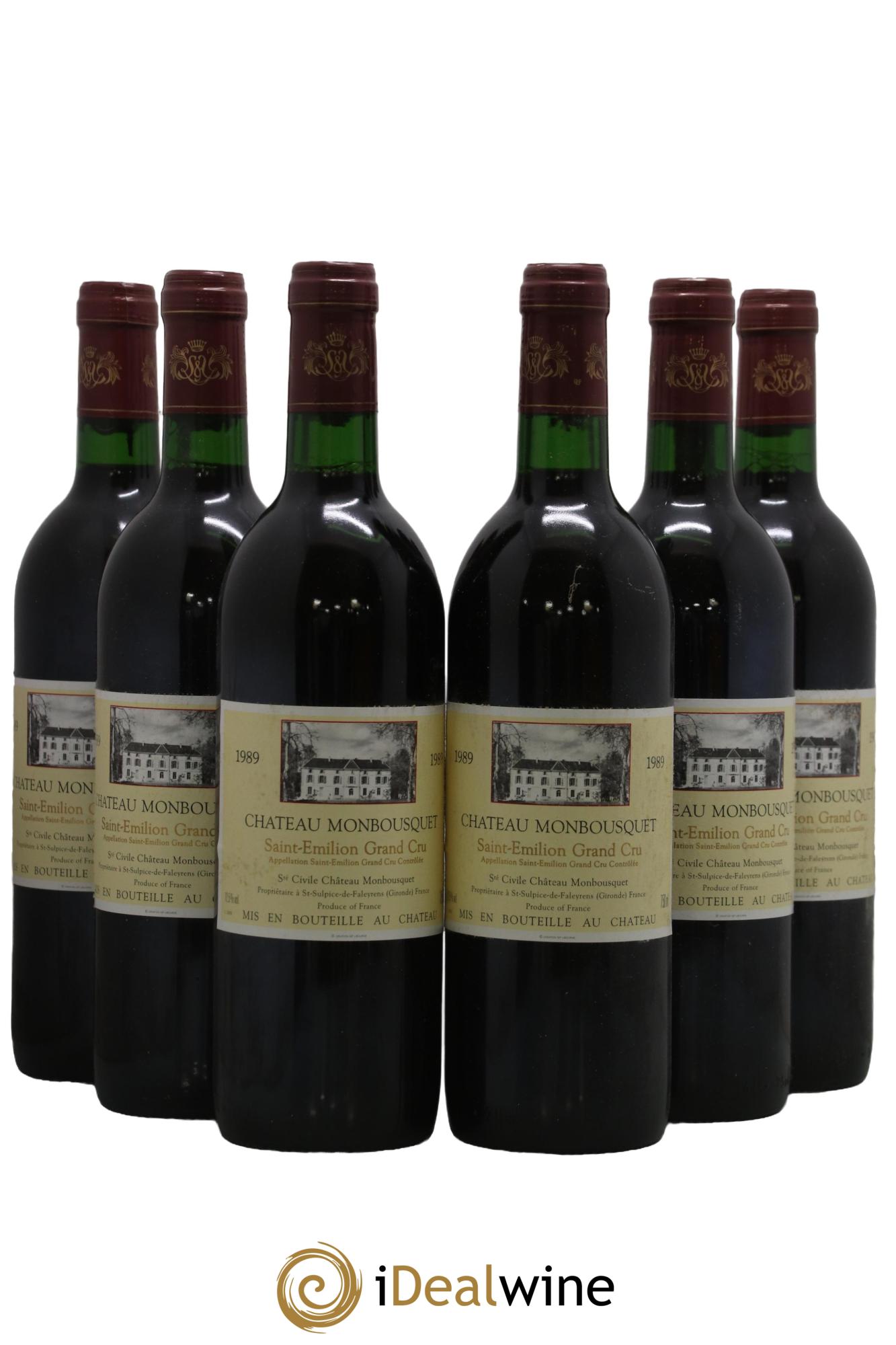 Château Monbousquet Grand Cru Classé 1989 - Lot de 6 bouteilles - 0