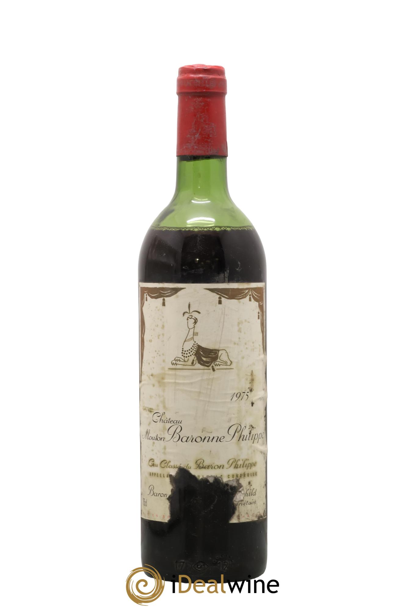 Château d' Armailhac - Mouton Baron(ne) Philippe 5ème Grand Cru Classé 1975 - Lot de 1 bouteille - 0