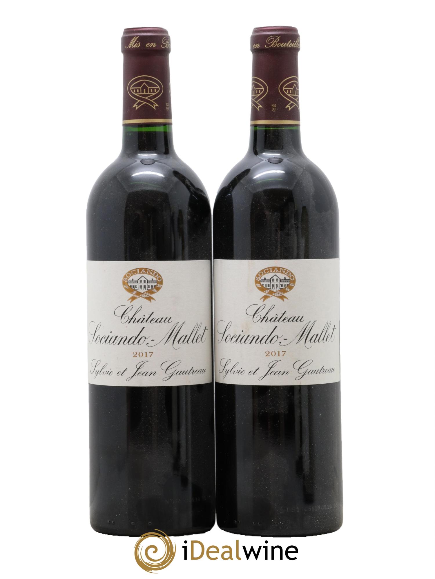Château Sociando Mallet 2017 - Lotto di 2 bottiglie - 0