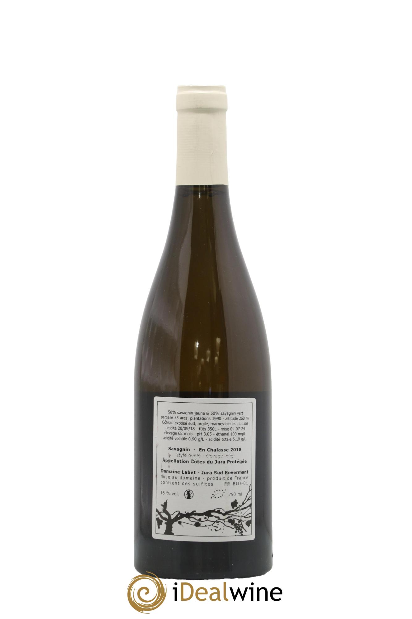 Côtes du Jura Savagnin en Chalasse Elevage Long Romain - Julien - Charline Labet 2018 - Lot de 1 bouteille - 1