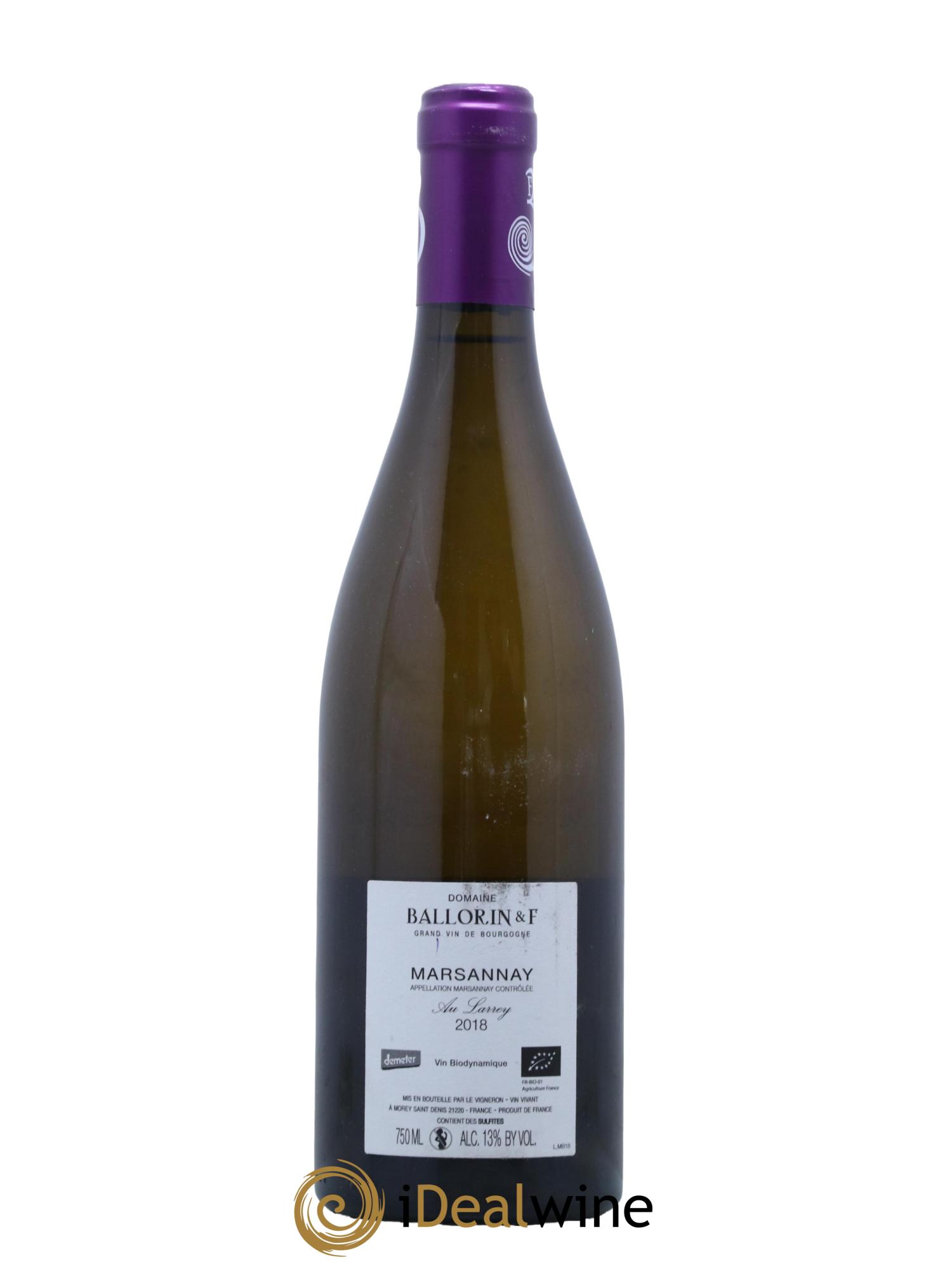 Marsannay Au Larrey Loup Ballorin 2018 - Lot de 1 bouteille - 1