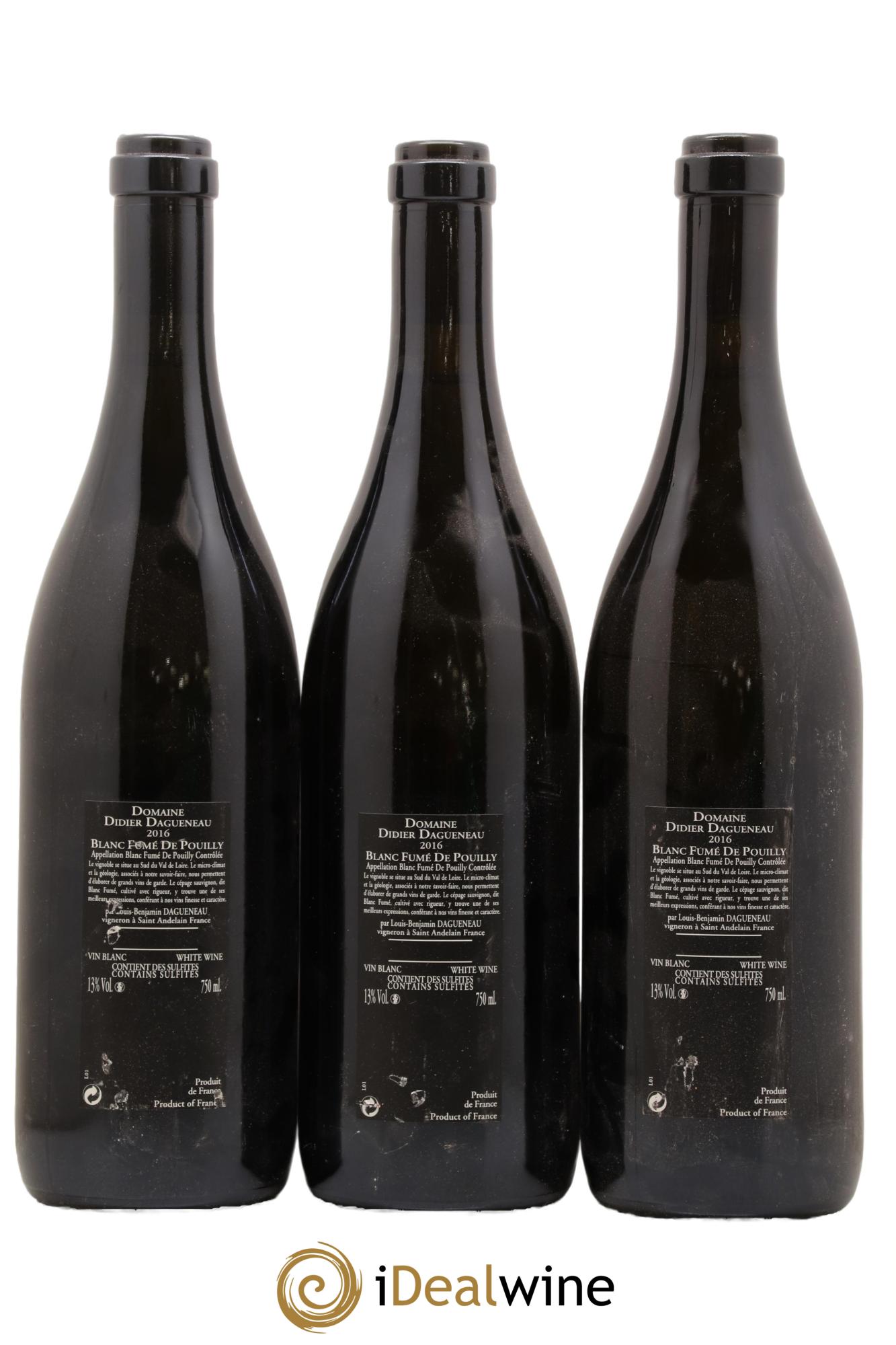 Vin de France (anciennement Pouilly-Fumé) Silex Dagueneau (Domaine Didier - Louis-Benjamin) 2016 - Lot de 3 bouteilles - 1