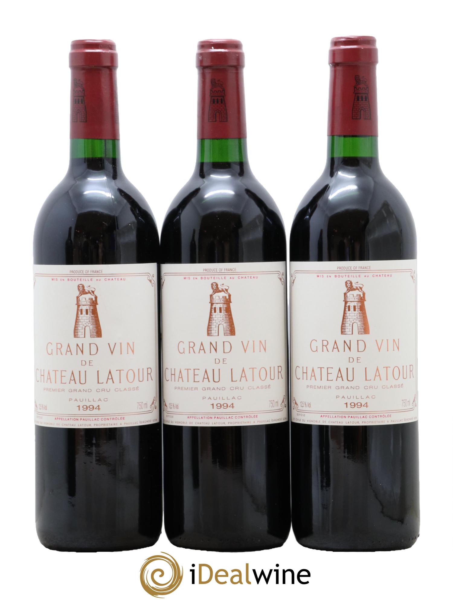 Château Latour 1er Grand Cru Classé 1994 - Lot de 3 bouteilles - 0