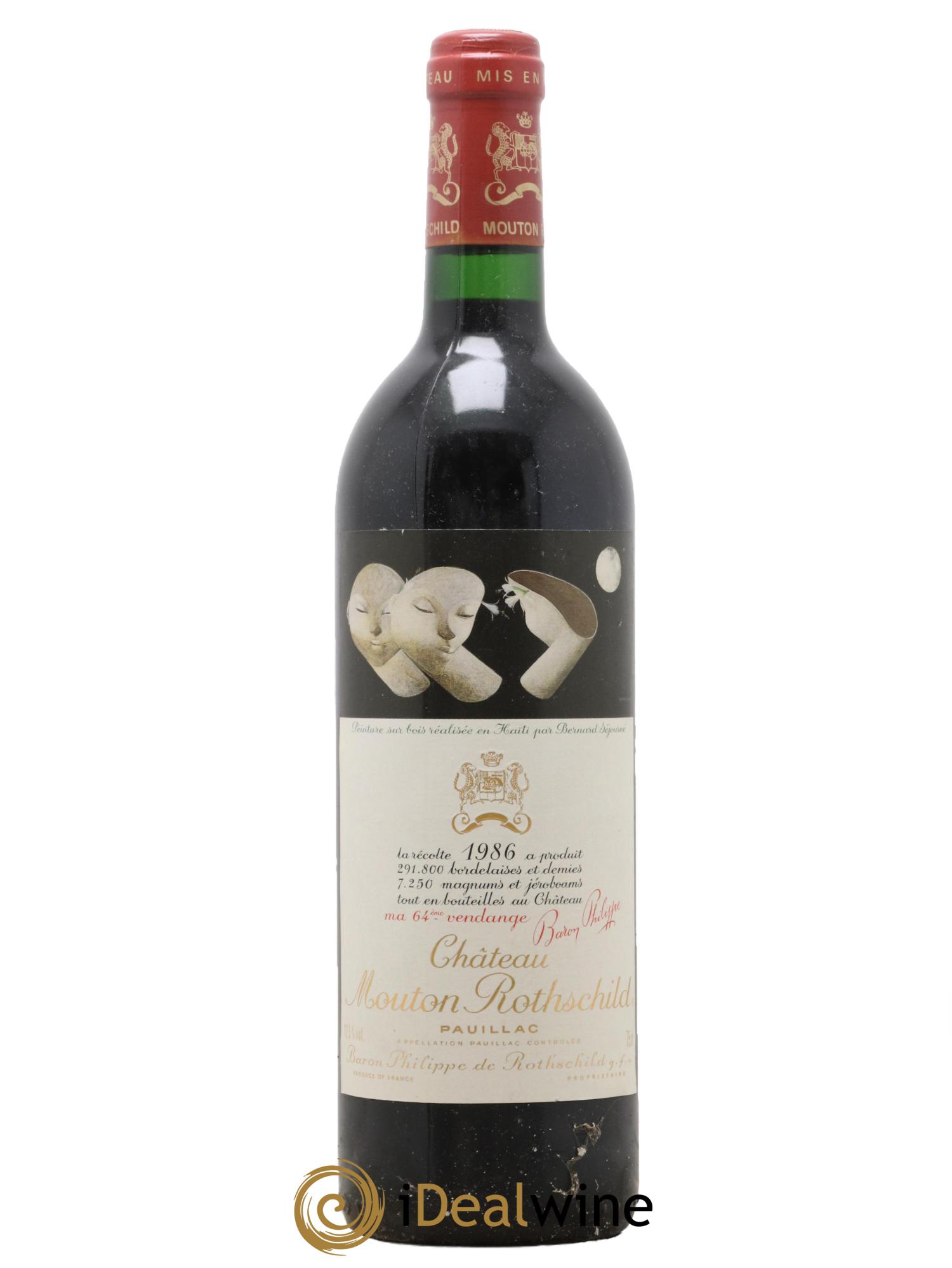 Château Mouton Rothschild 1er Grand Cru Classé 1986 - Lot de 1 bouteille - 0