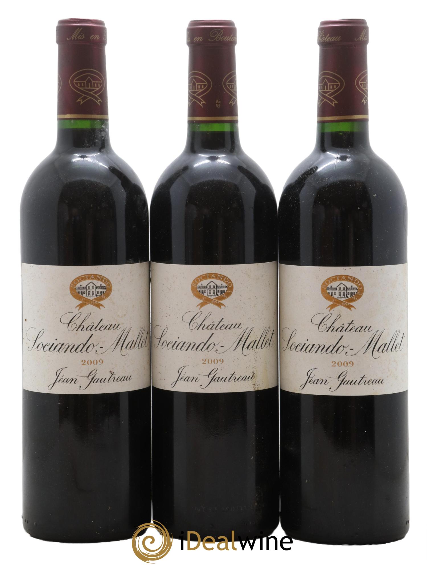 Château Sociando Mallet 2009 - Lot de 3 bouteilles - 0