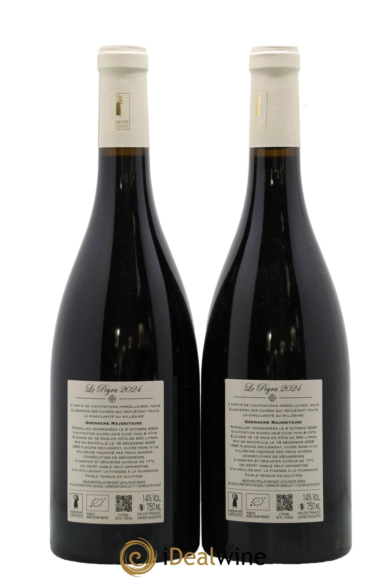 Vin de France Cuvée Le Peyra Domaine Clos de Vènes 2024 - Lot of 2 bottles - 1