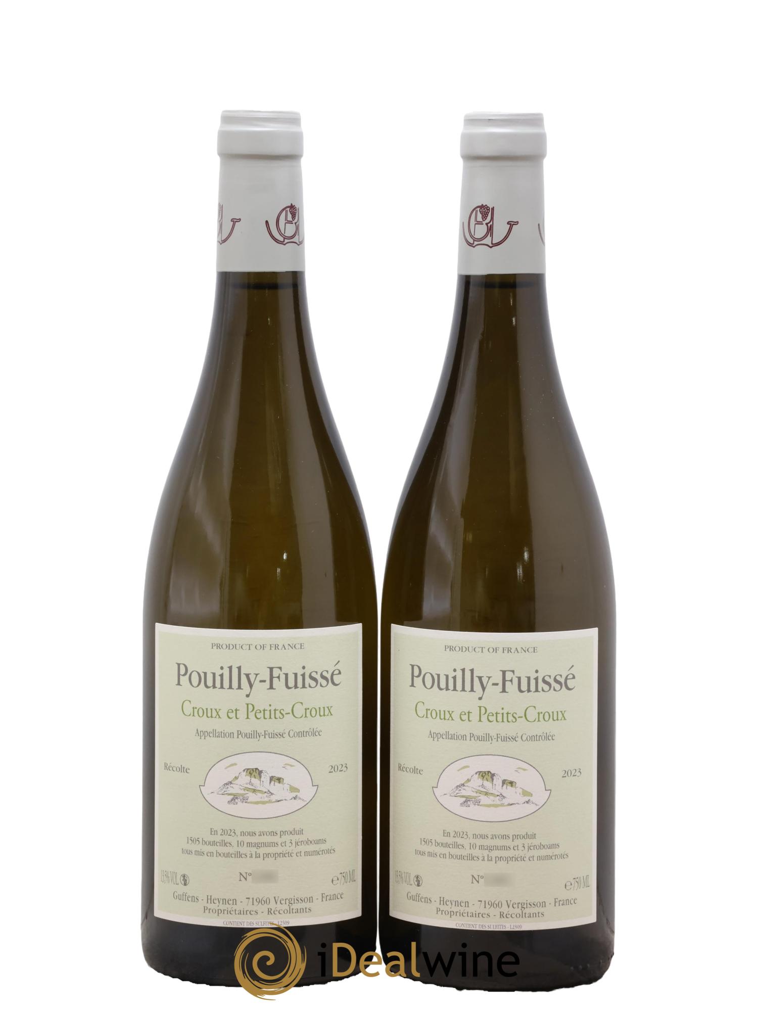 Pouilly Fuissé Croux et Petits croux Guffens-Heynen 2023 - Lotto di 2 bottiglie - 0