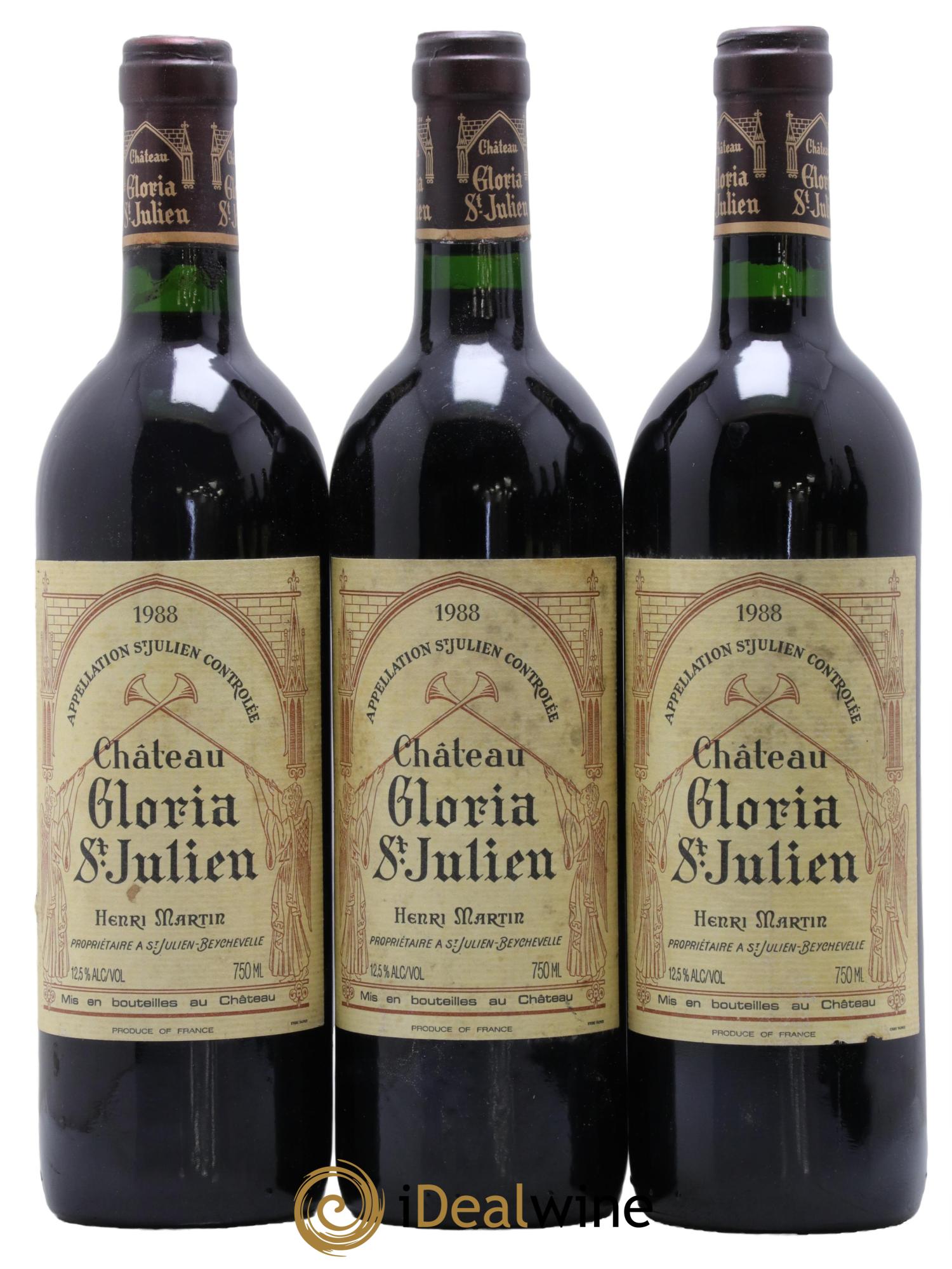 Château Gloria 1988 - Lot de 3 bouteilles - 0