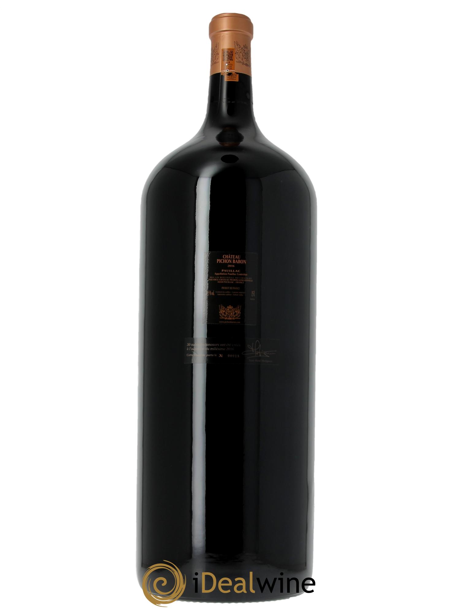Pichon Longueville Baron 2ème Grand Cru Classé 2016 - Lotto di 1 nabuchodonosor - 1