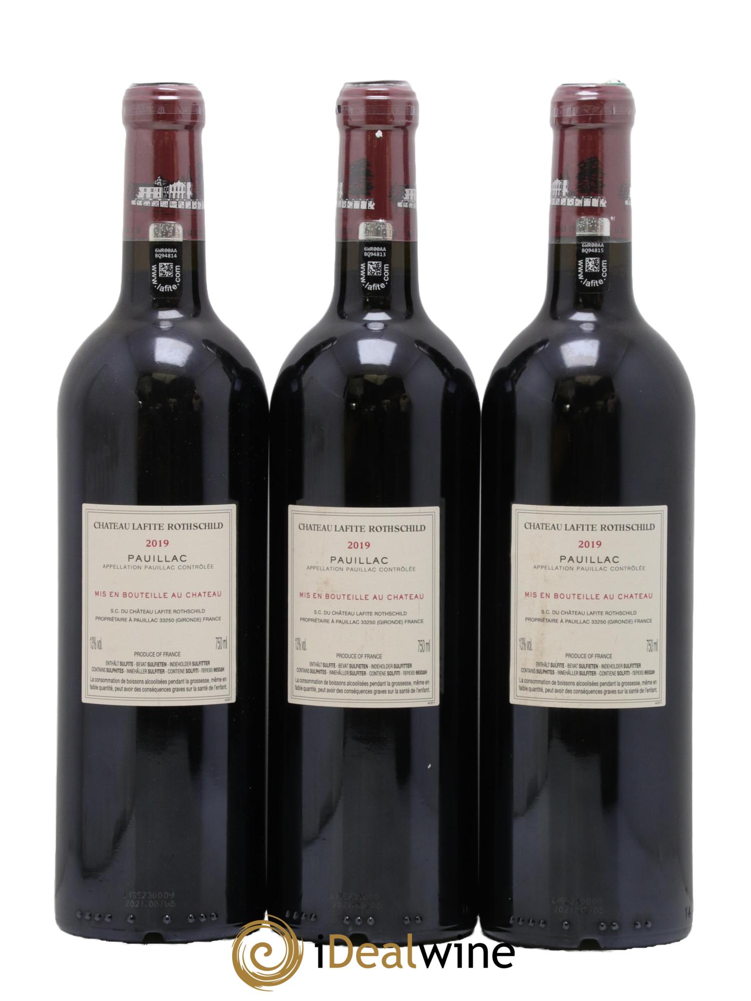 Château Lafite Rothschild 1er Grand Cru Classé 2019 - Lotto di 3 bottiglie - 1