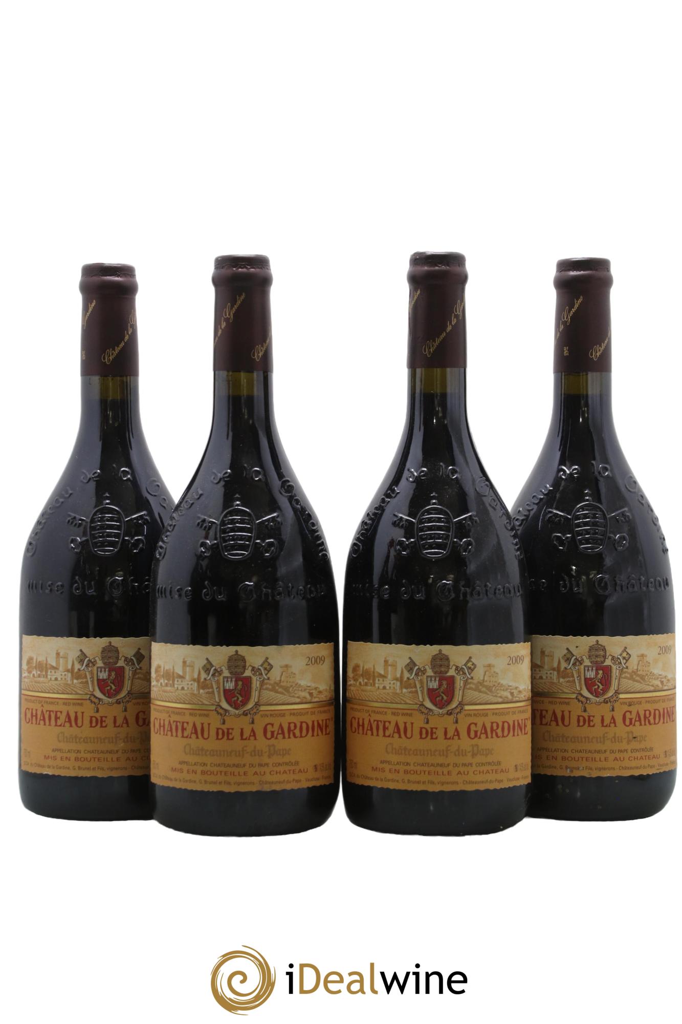 Châteauneuf-du-Pape Château de La Gardine Famille Brunel 2009 - Lot of 4 bottles - 0