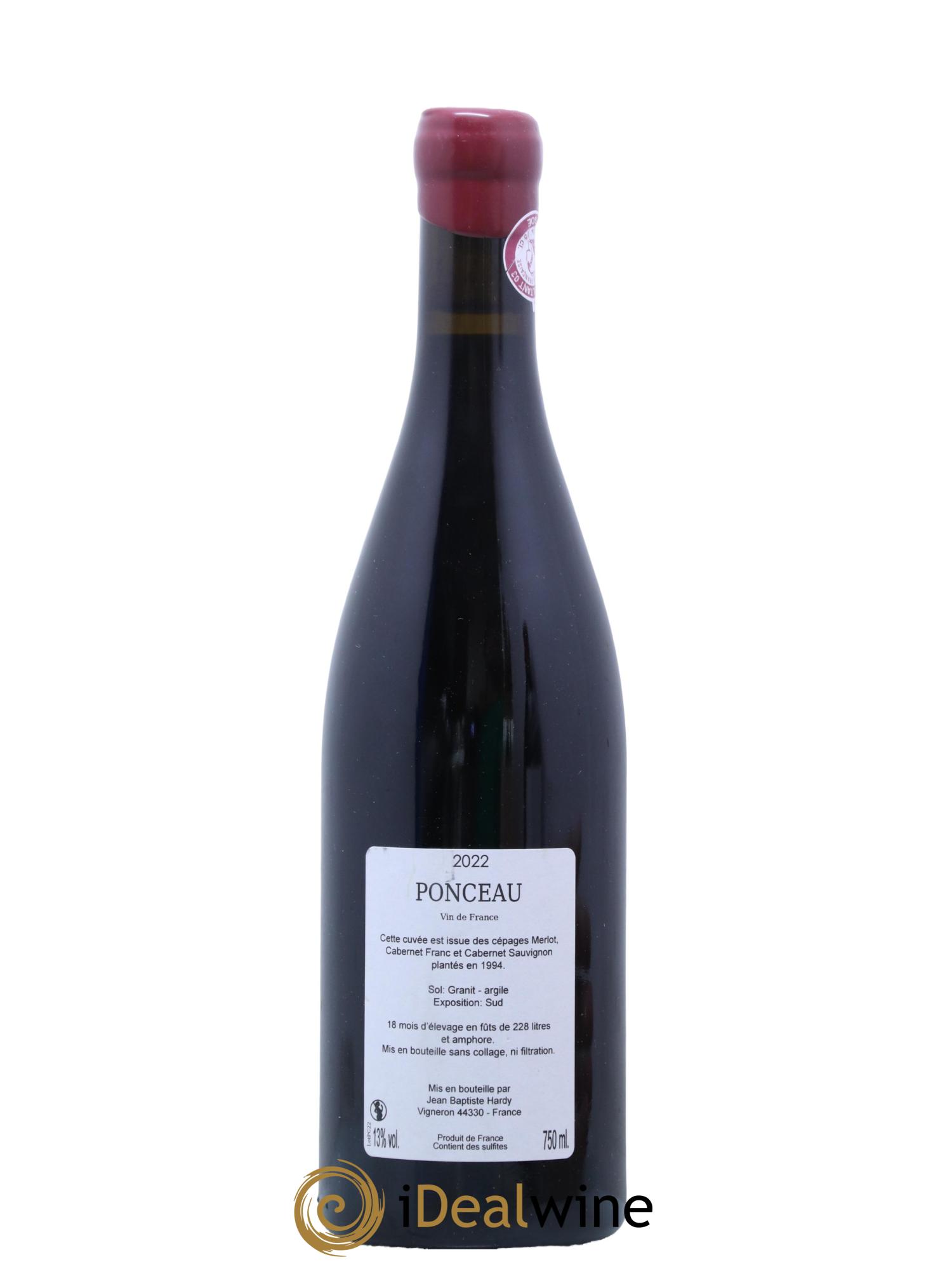 Vin de France Ponceau Domaine Jean Baptiste Hardy 2022 - Lot de 1 bouteille - 1