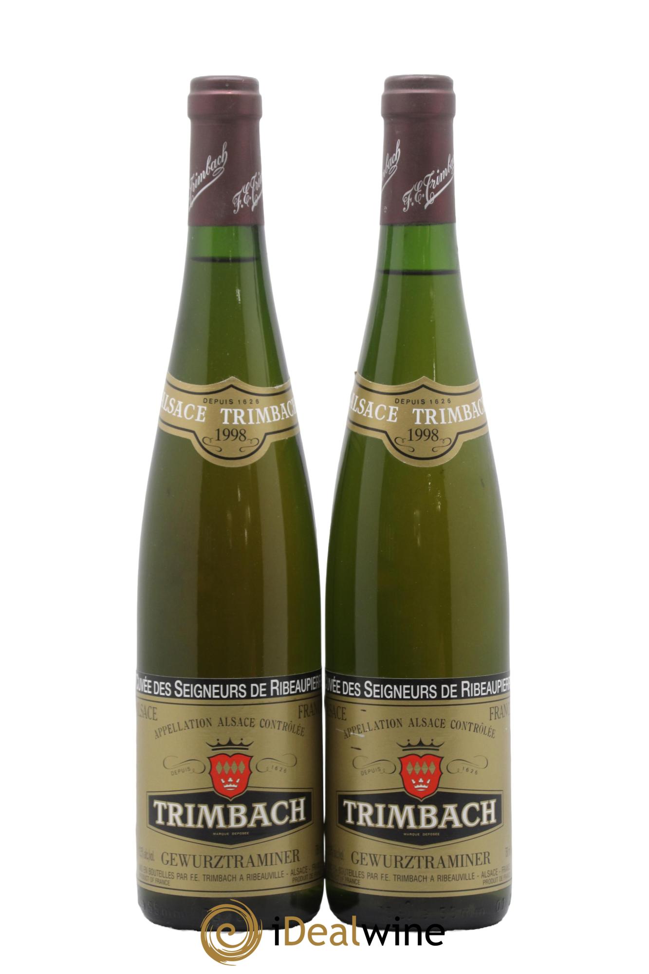 Alsace Gewurztraminer Seigneurs de Ribeaupierre Trimbach (Domaine) 1998 - Lot de 2 bouteilles - 0