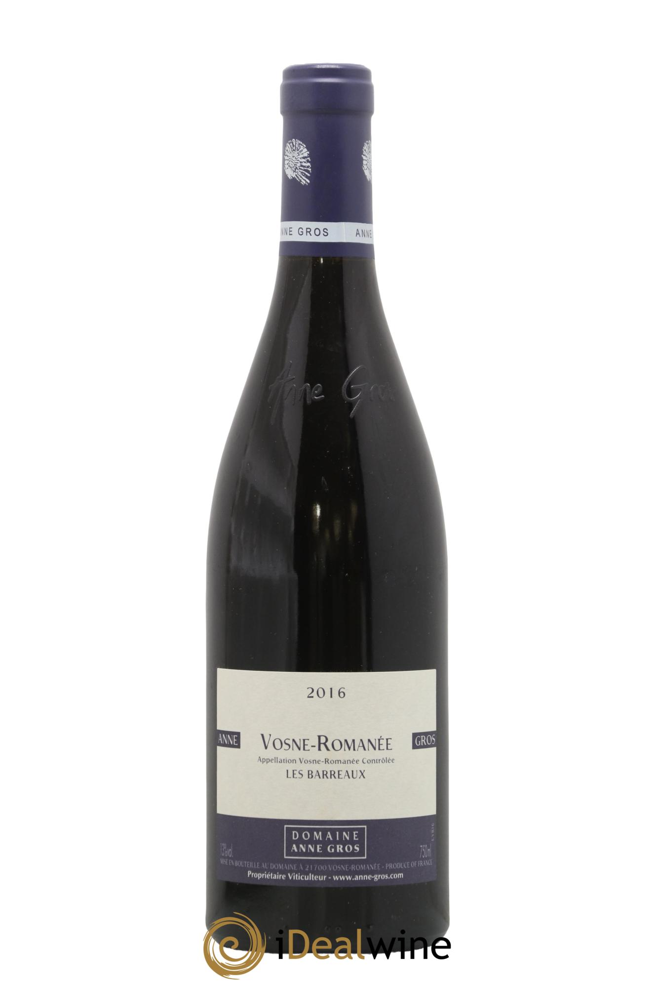 Vosne-Romanée Les Barreaux Anne Gros 2016 - Lot de 1 bouteille - 0