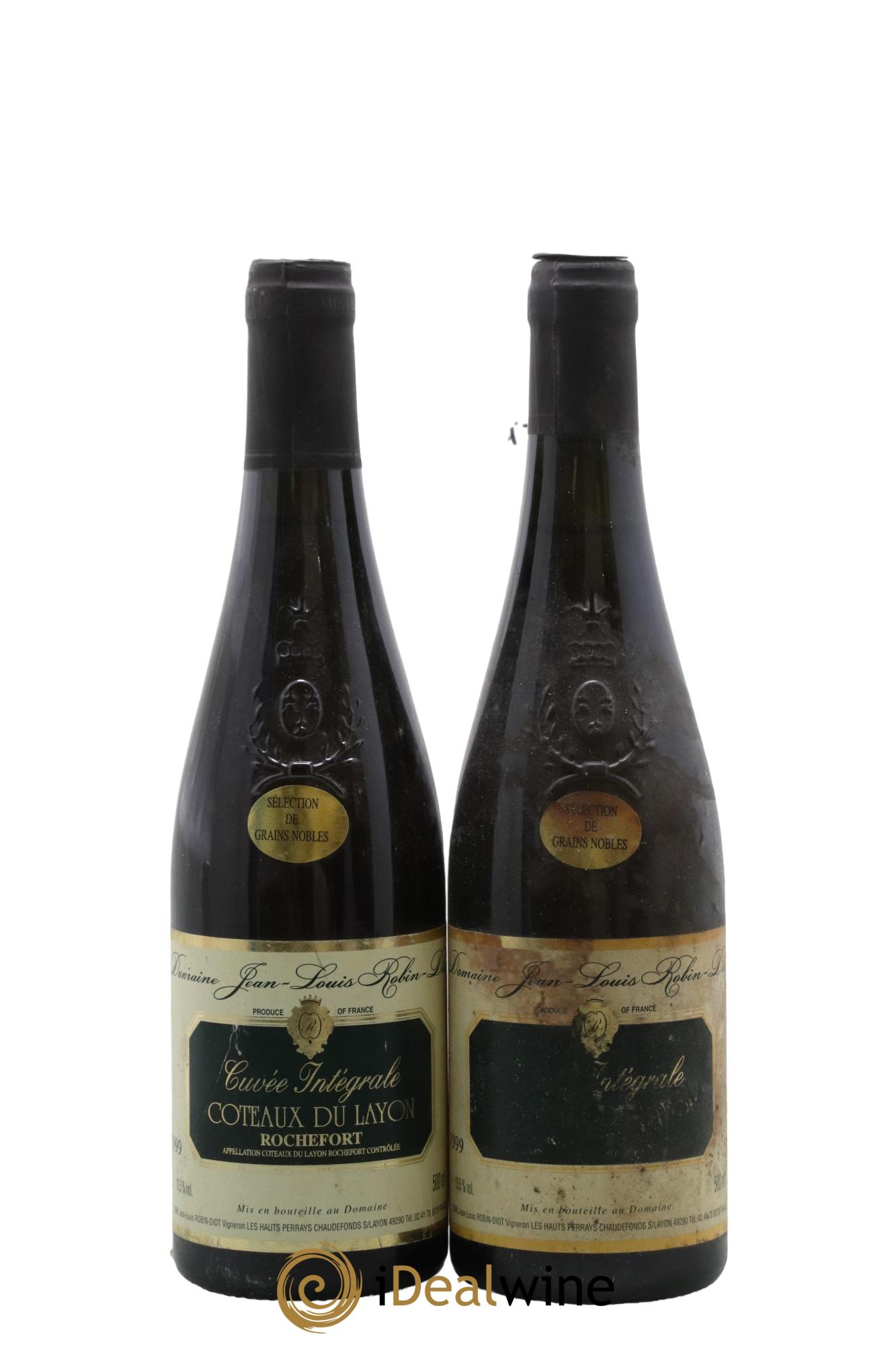 Coteaux du Layon Rochefort Sélection Grains Nobles Cuvée Intégrale Domaine Jean-Louis Robin-Diot 1999 - Lot de 2 format 50cls - 0